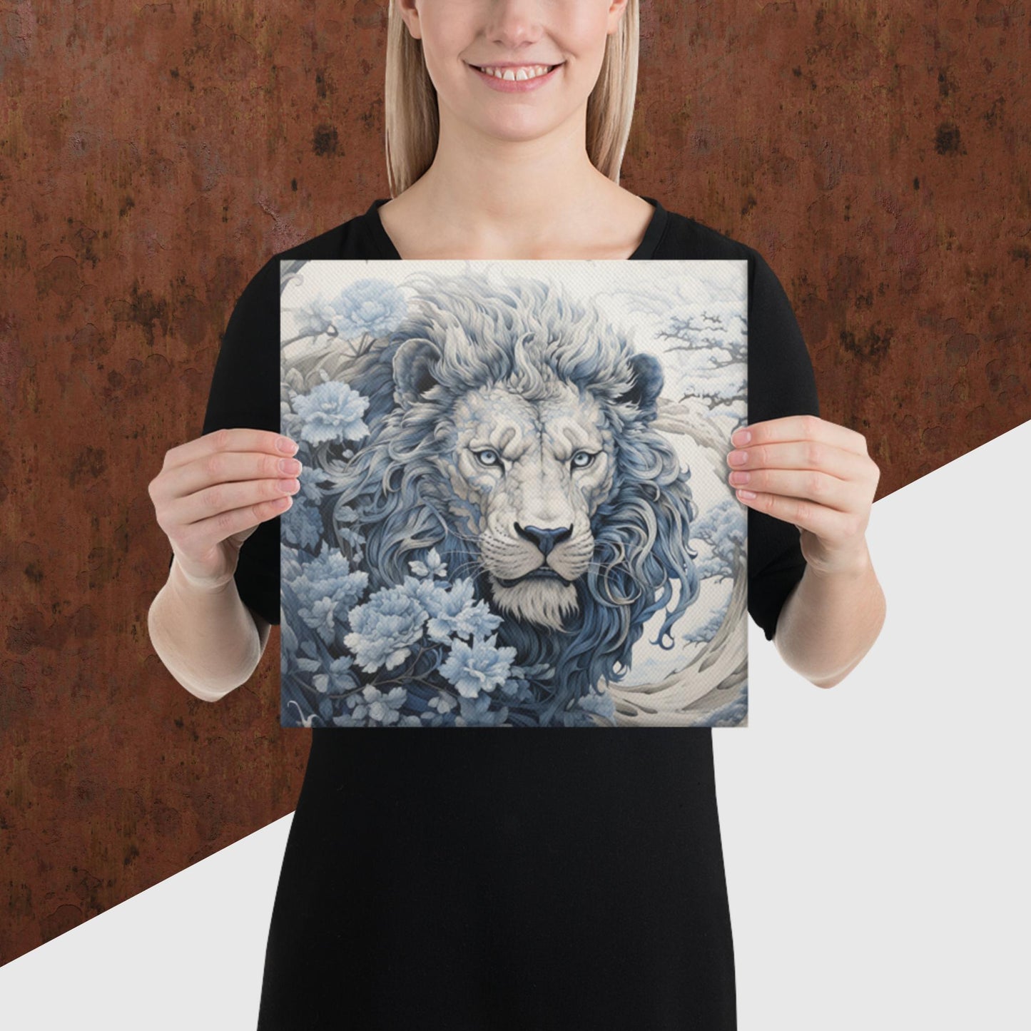 Ukiyo-e Lion Canvas Poster