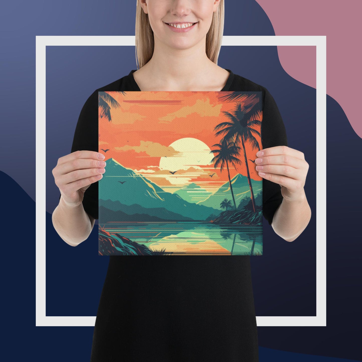 Rainforest Lake Mountains Canvas Poster