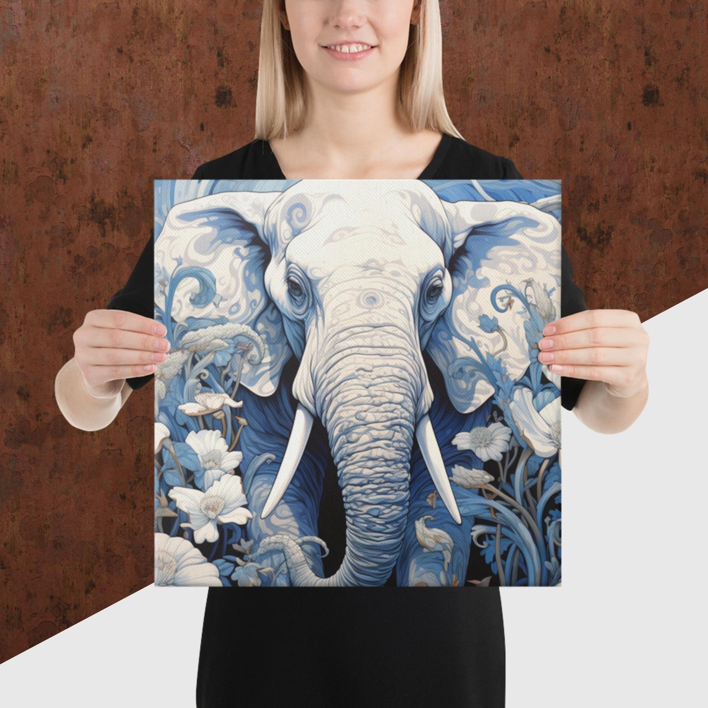 Ukiyo-e Elephant Canvas Poster