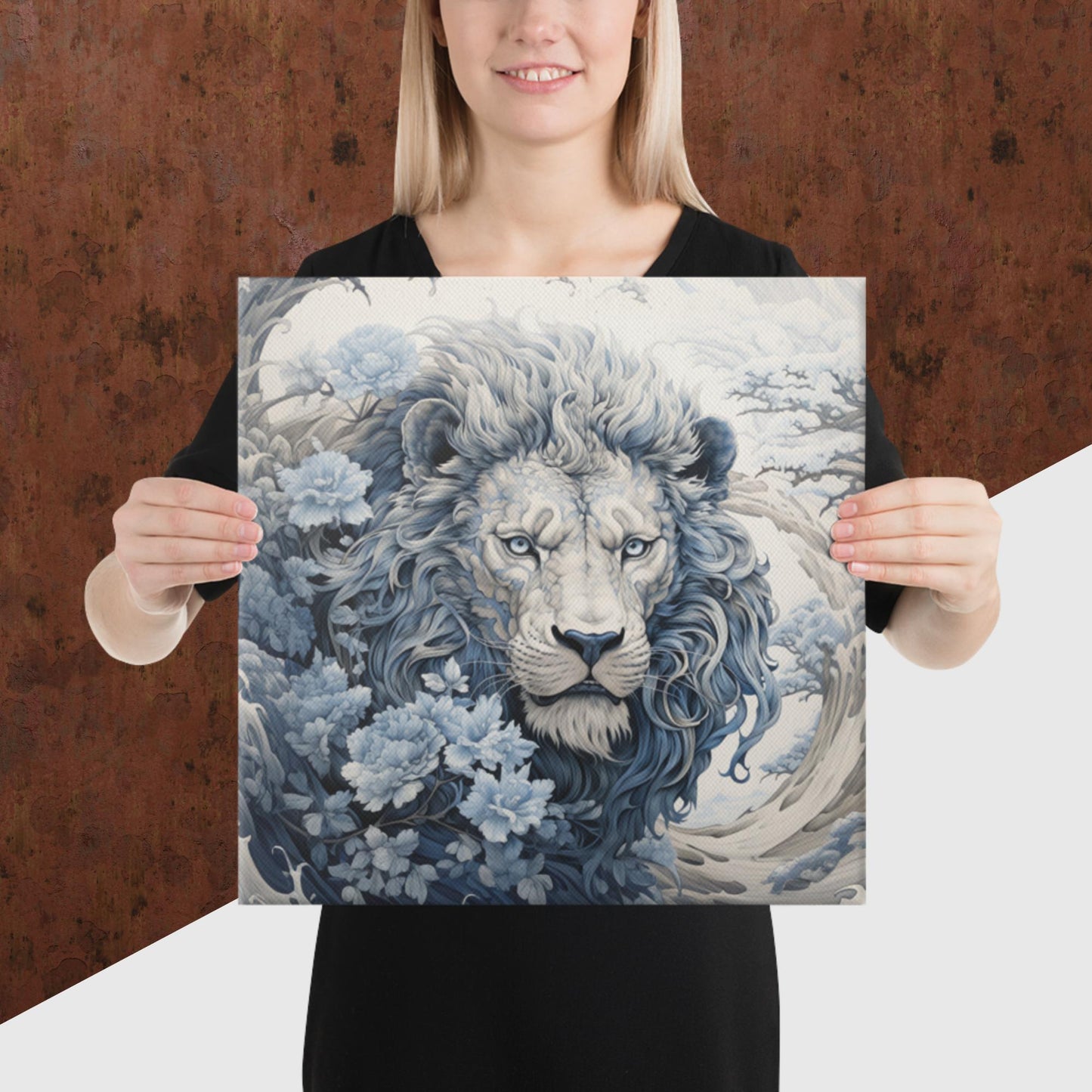 Ukiyo-e Lion Canvas Poster