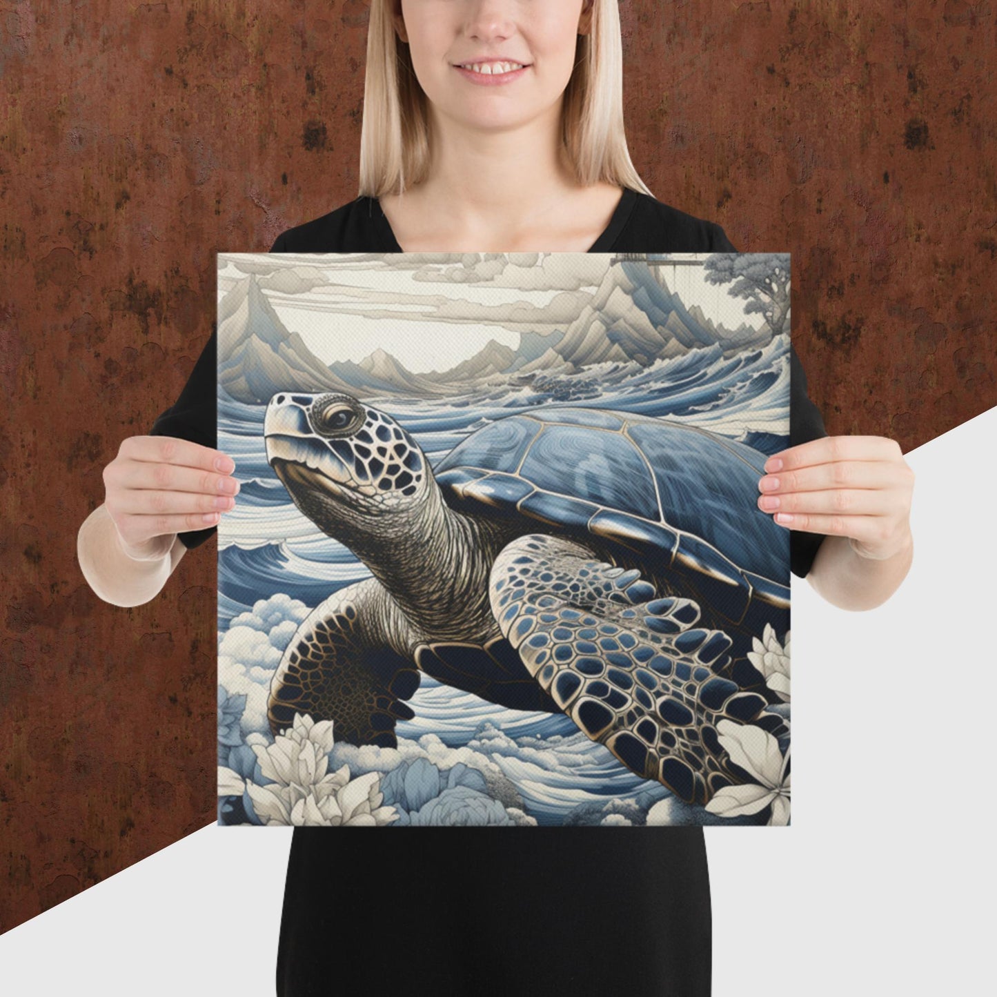 Ukiyo-e Turtle Canvas Poster