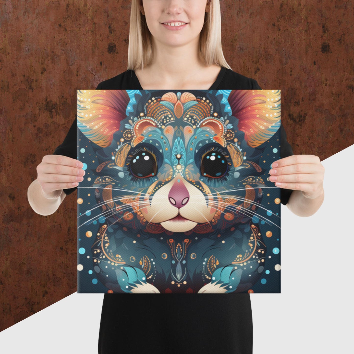 Dot Art Hamster Canvas Poster