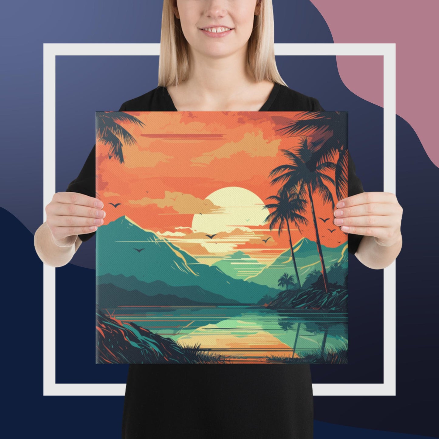 Rainforest Lake Mountains Canvas Poster
