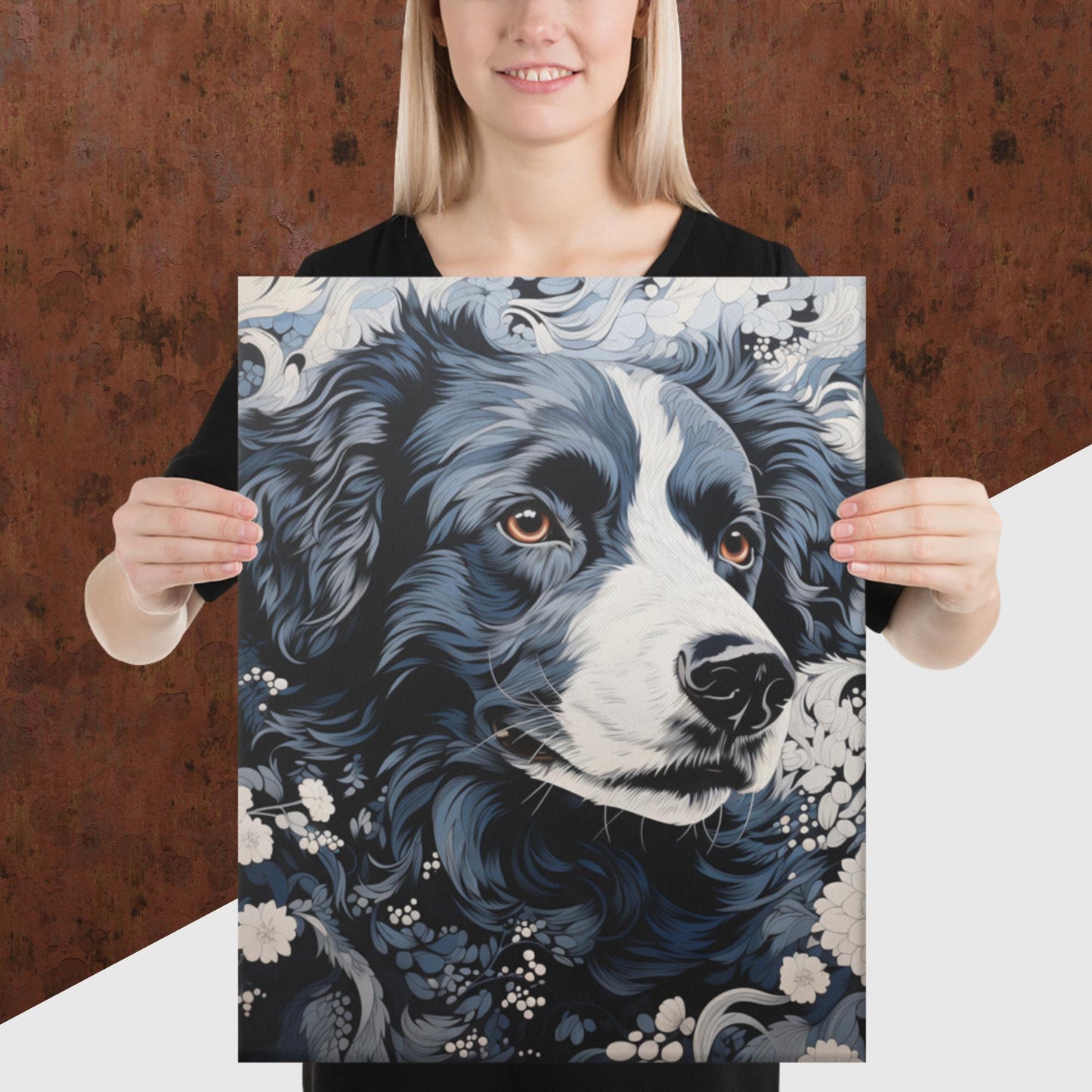 Ukiyo-e Dog Canvas Poster