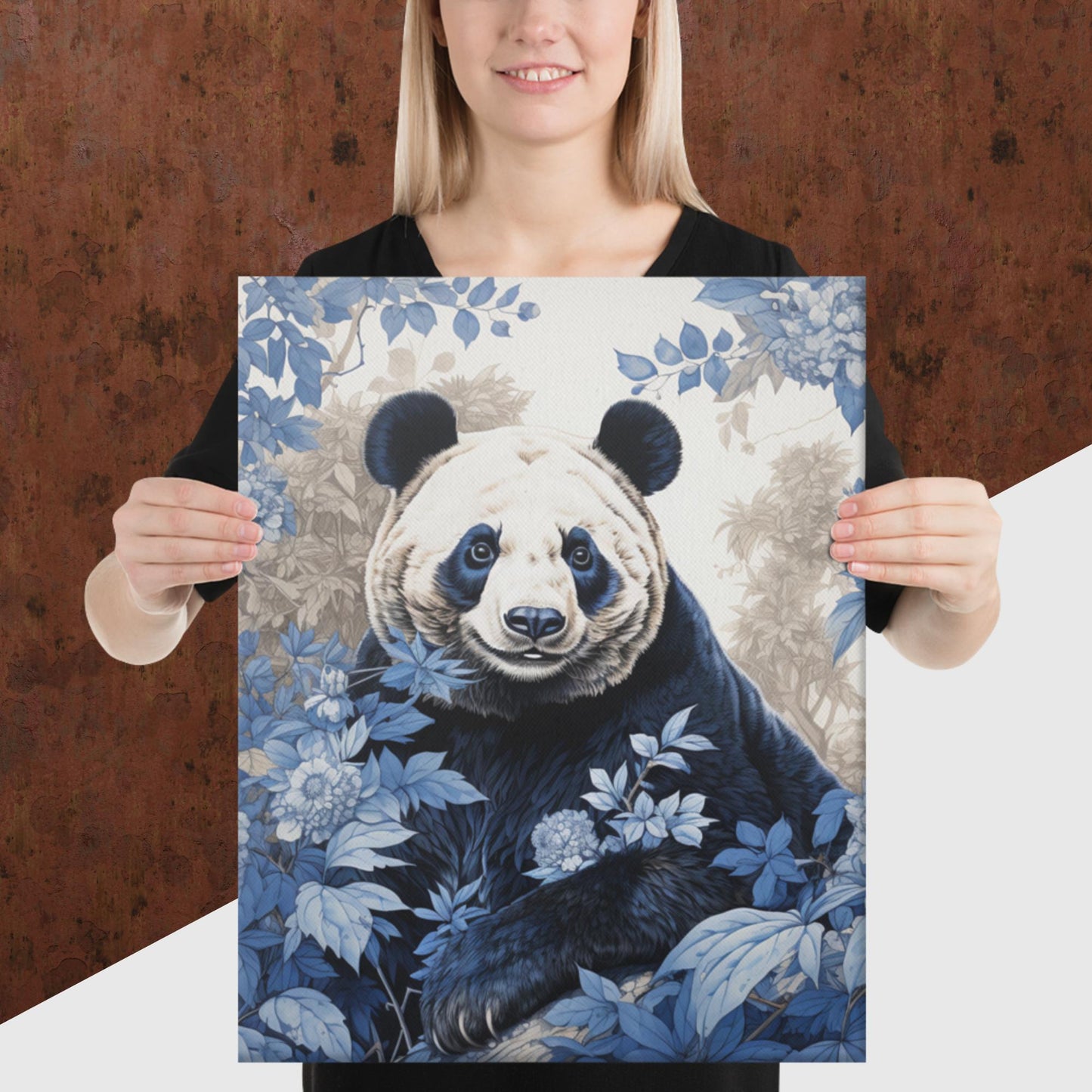Ukiyo-e Panda Canvas Poster