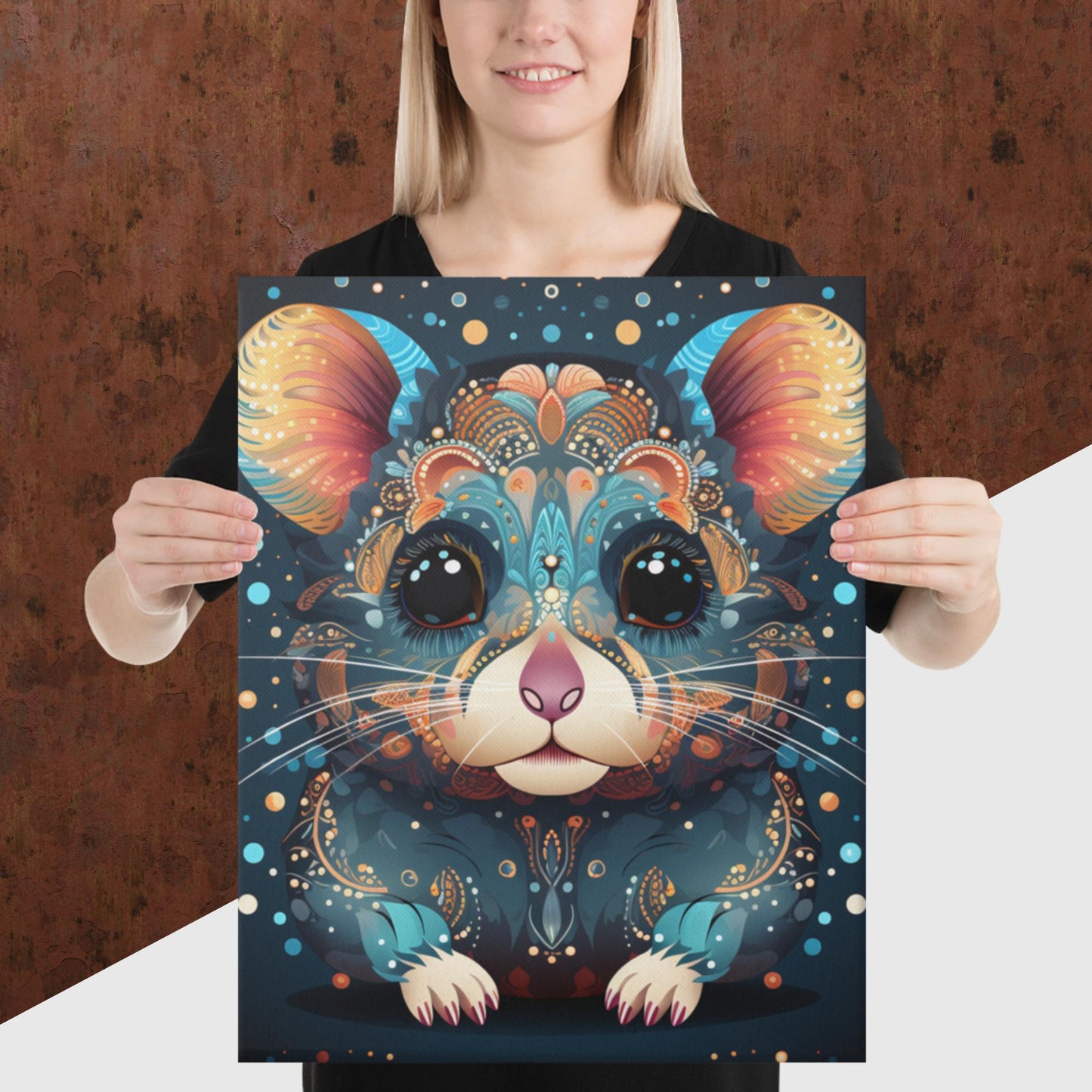 Dot Art Hamster Canvas Poster