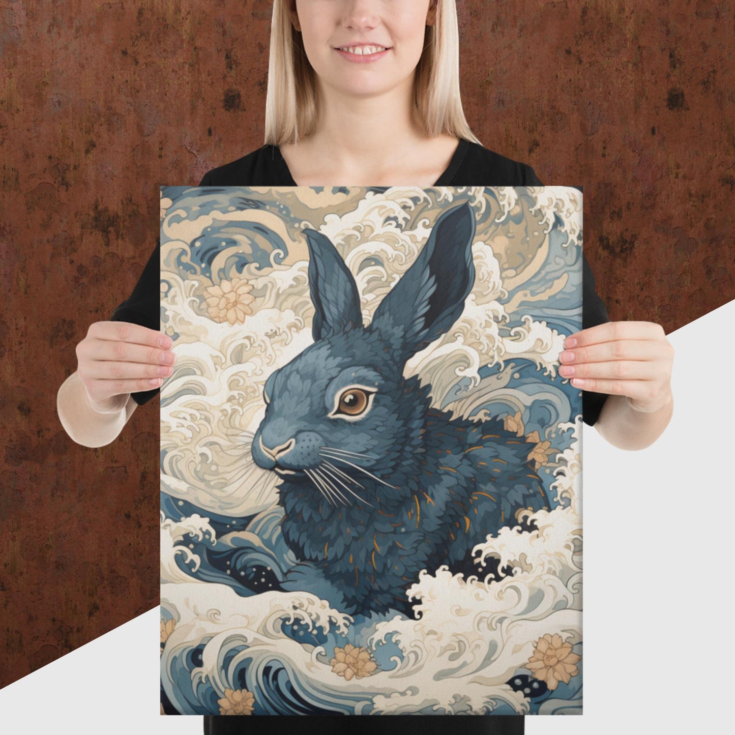 Ukiyo-e Rabbit Canvas Poster