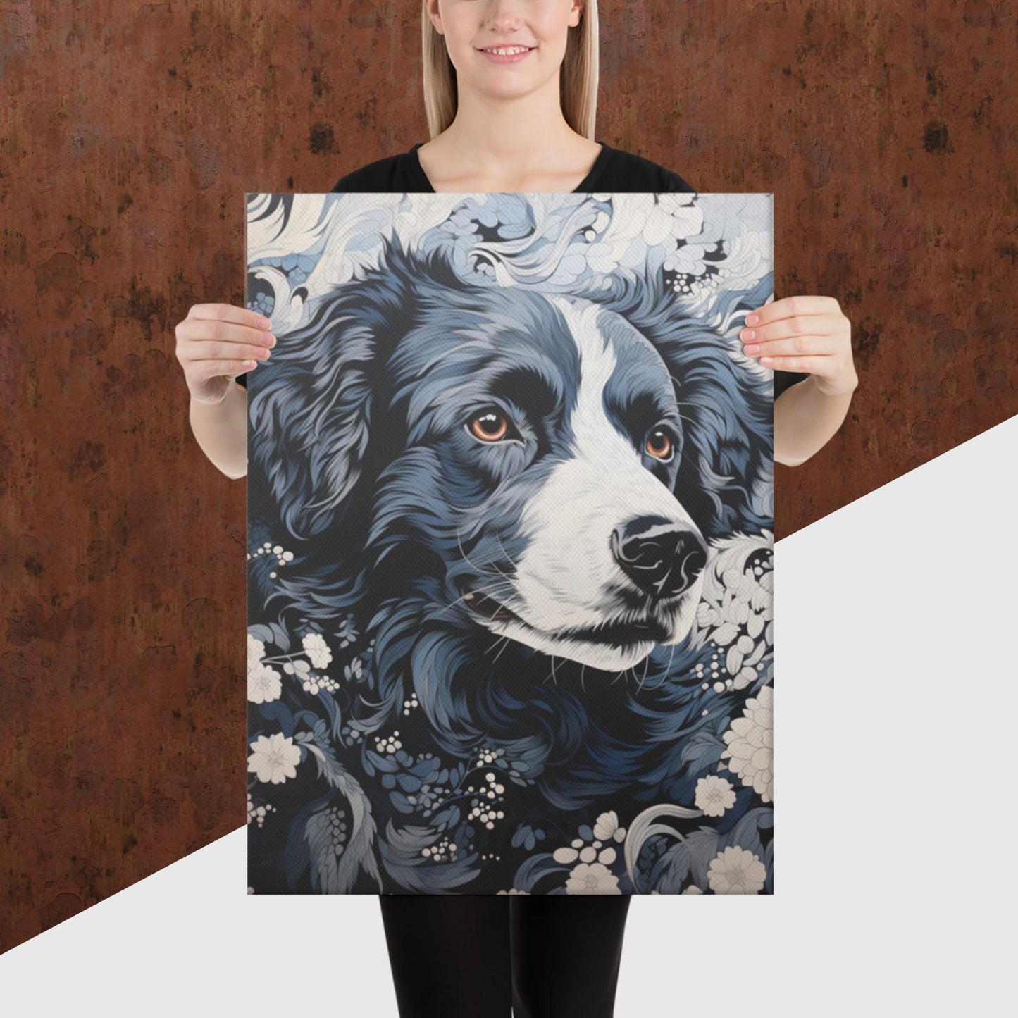 Ukiyo-e Dog Canvas Poster