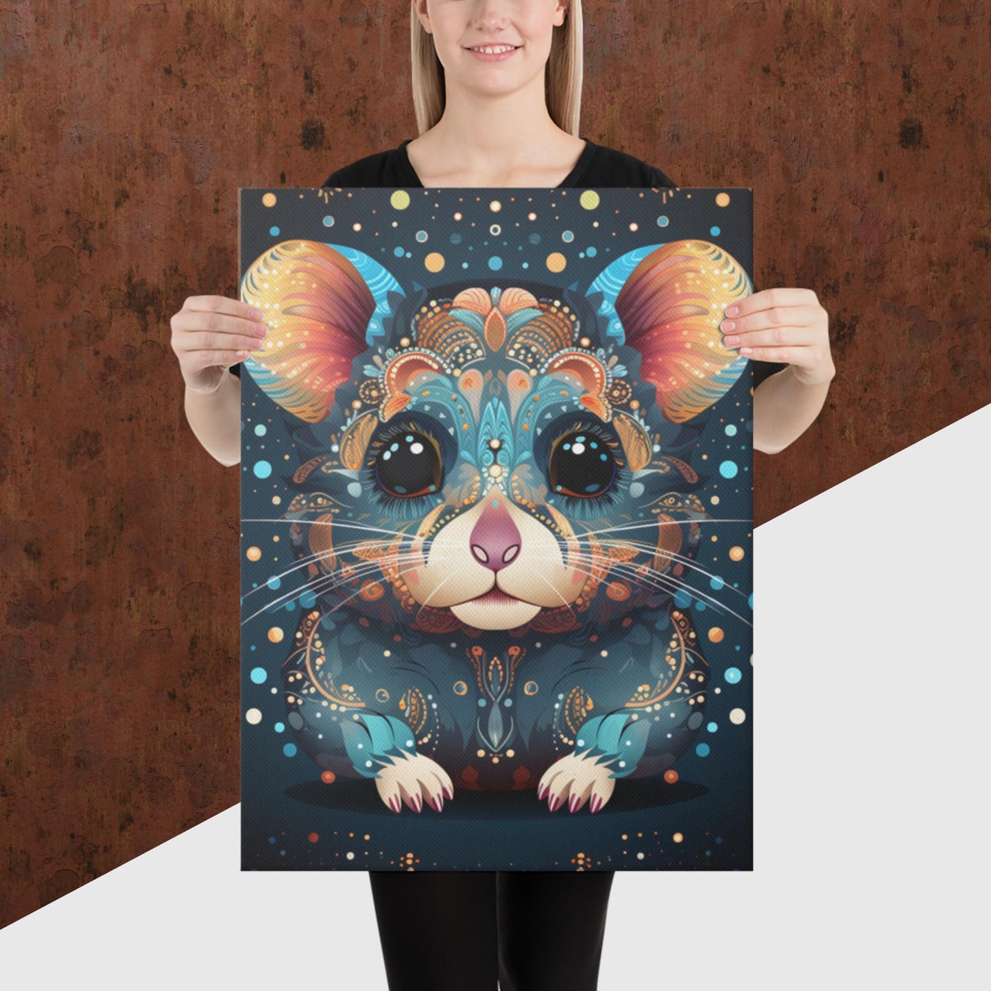 Dot Art Hamster Canvas Poster
