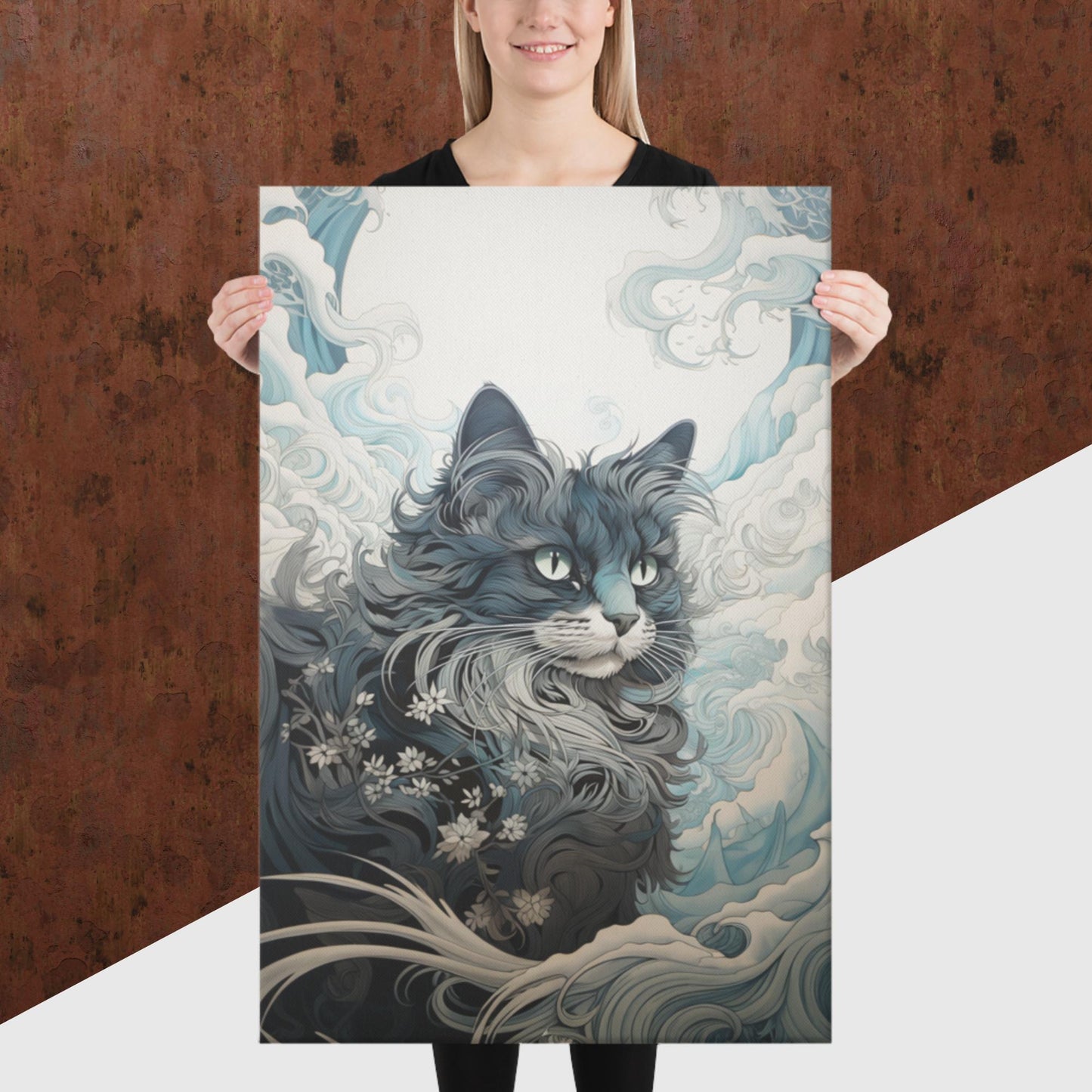 Ukiyo-e Cat Canvas Poster