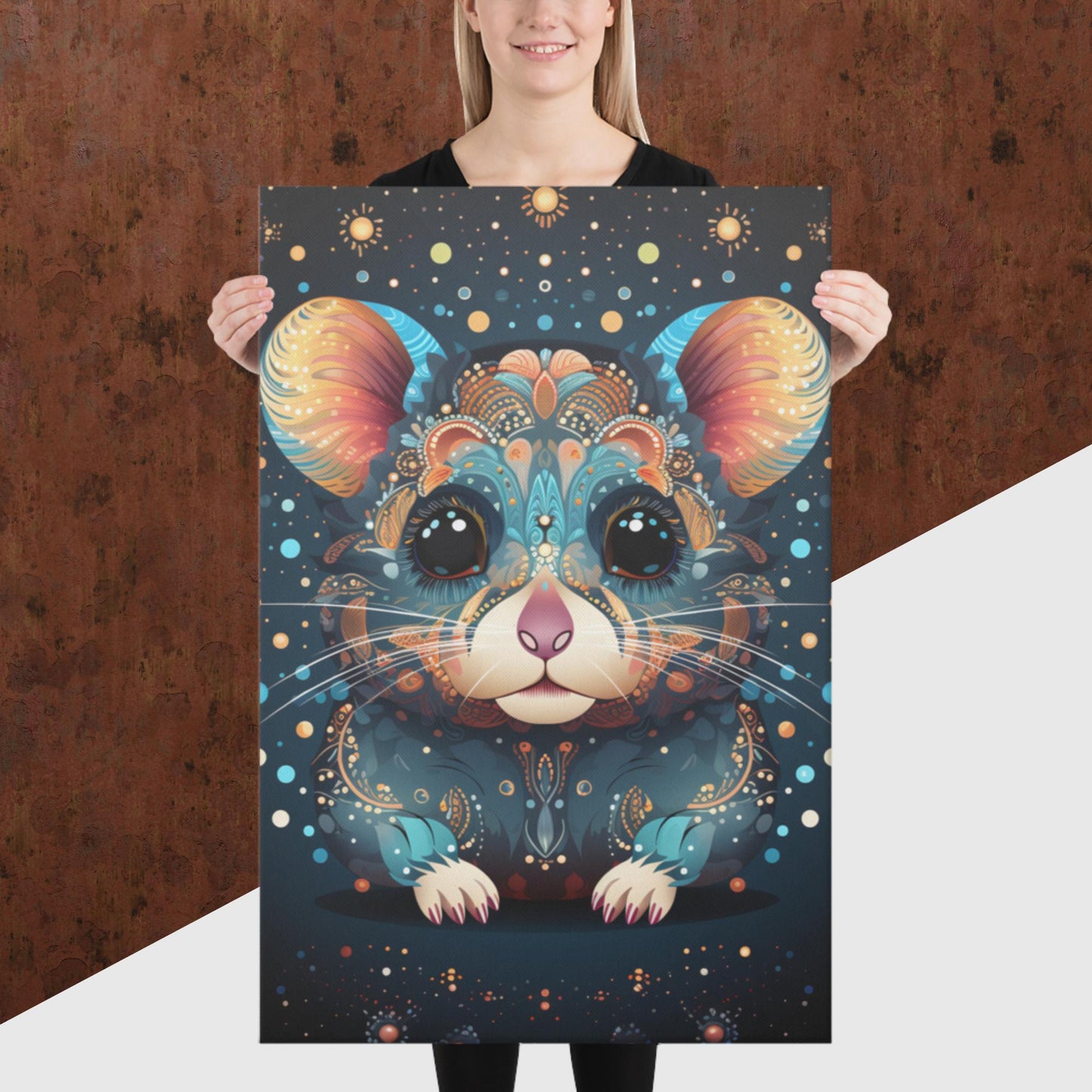 Dot Art Hamster Canvas Poster