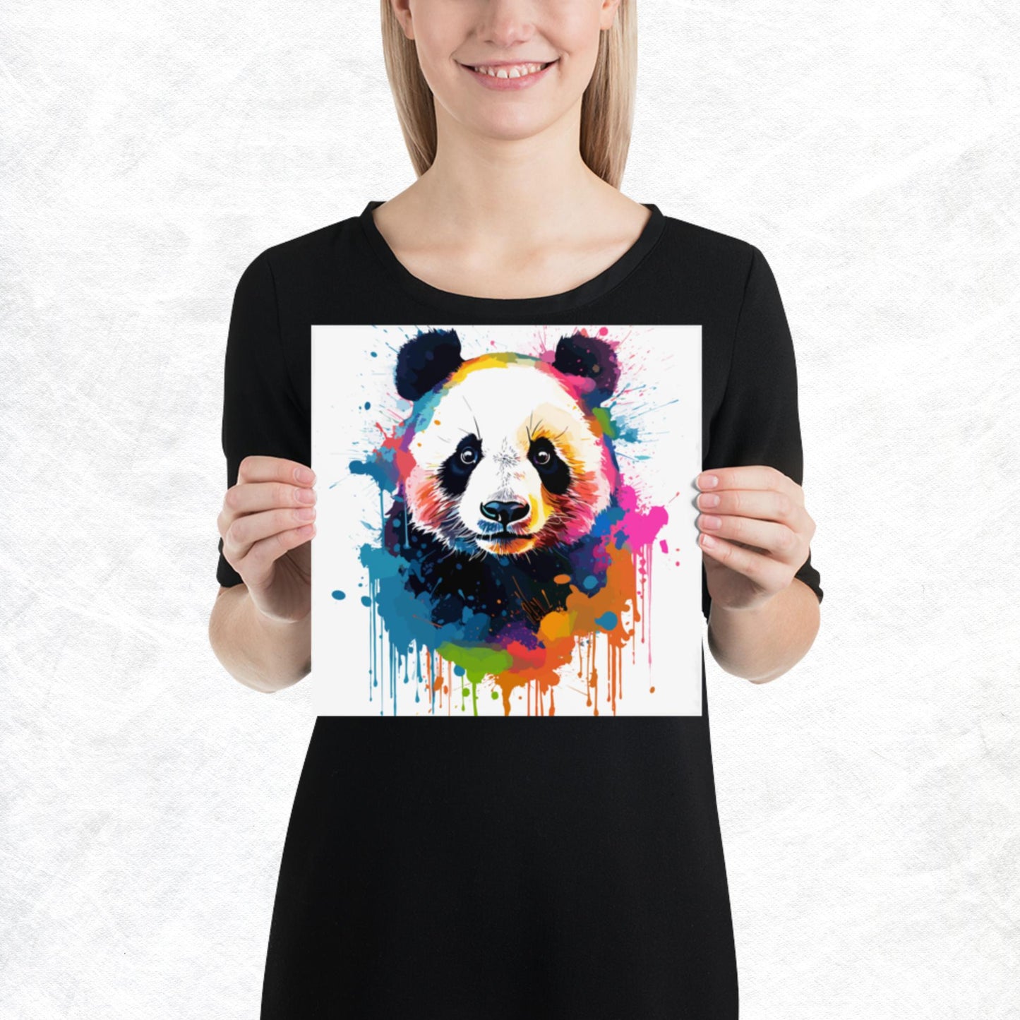 Rainbow Paint Panda Paper Poster