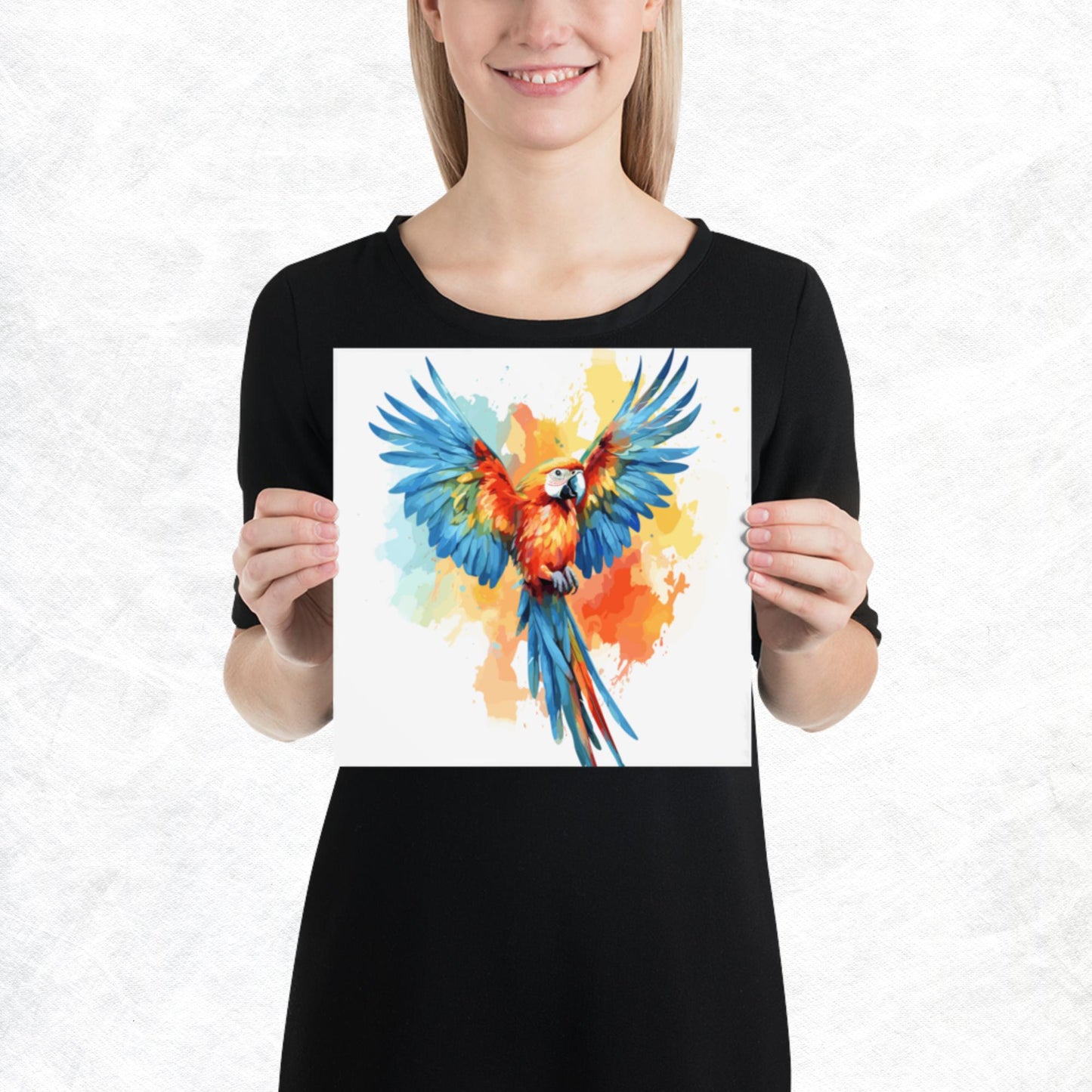 Rainbow Paint Parrot Paper Poster