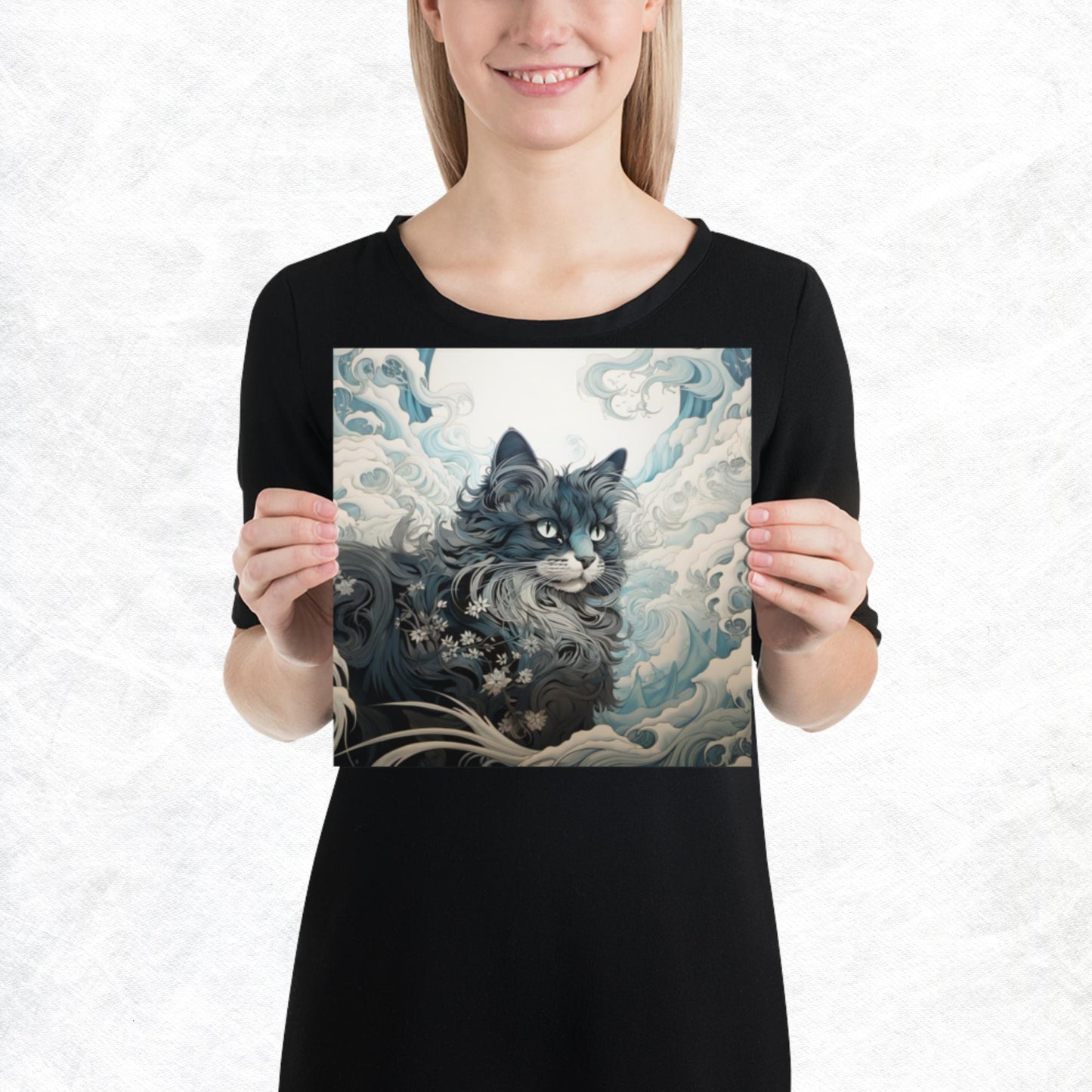 Ukiyo-e Cat Paper Poster