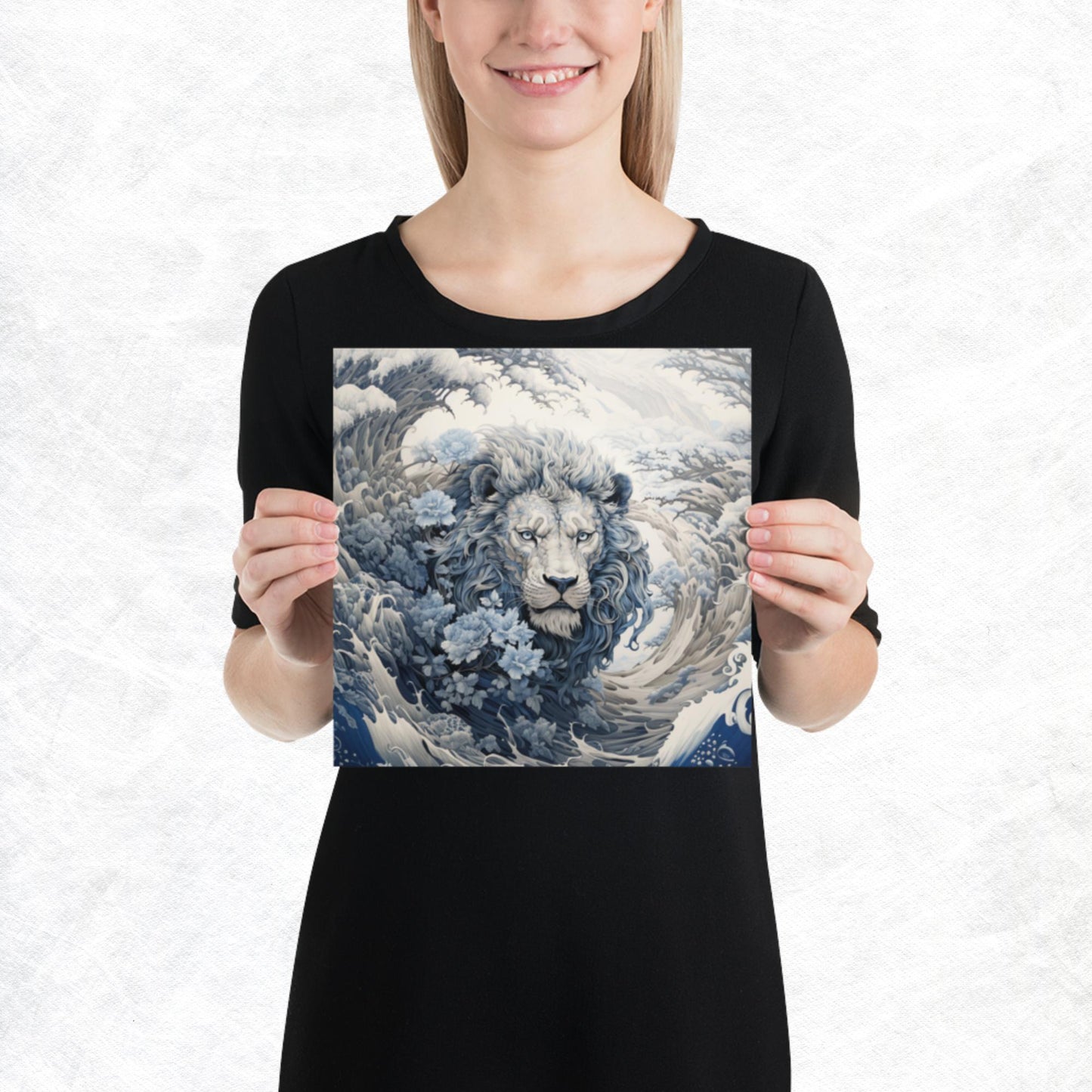 Ukiyo-e Lion Paper Poster