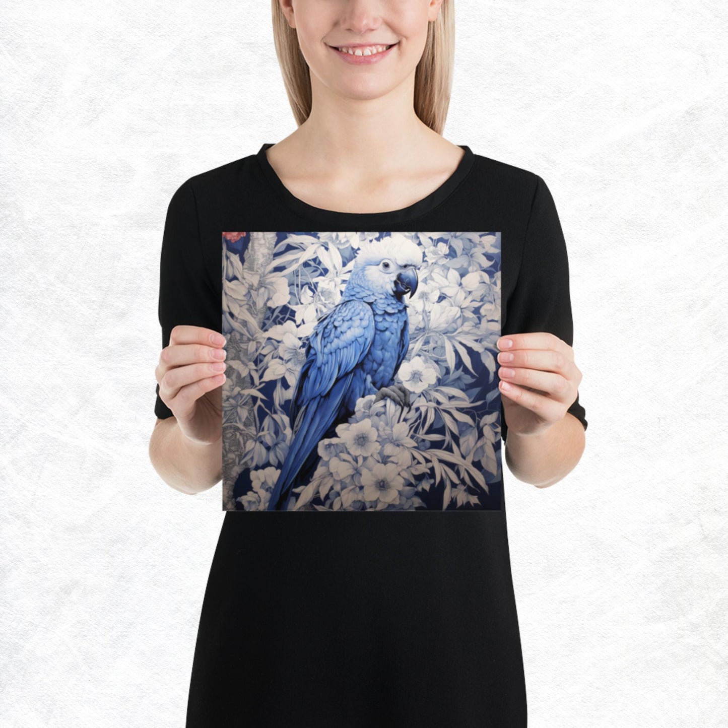 Ukiyo-e Parrot Paper Poster