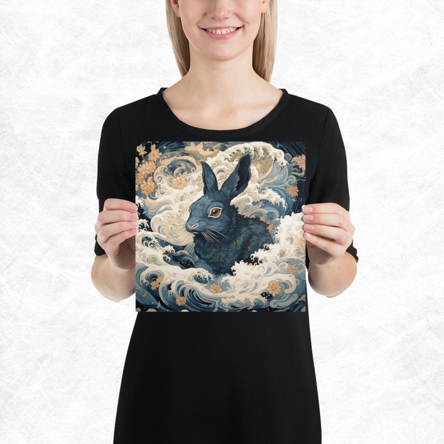 Ukiyo-e Rabbit Paper Poster