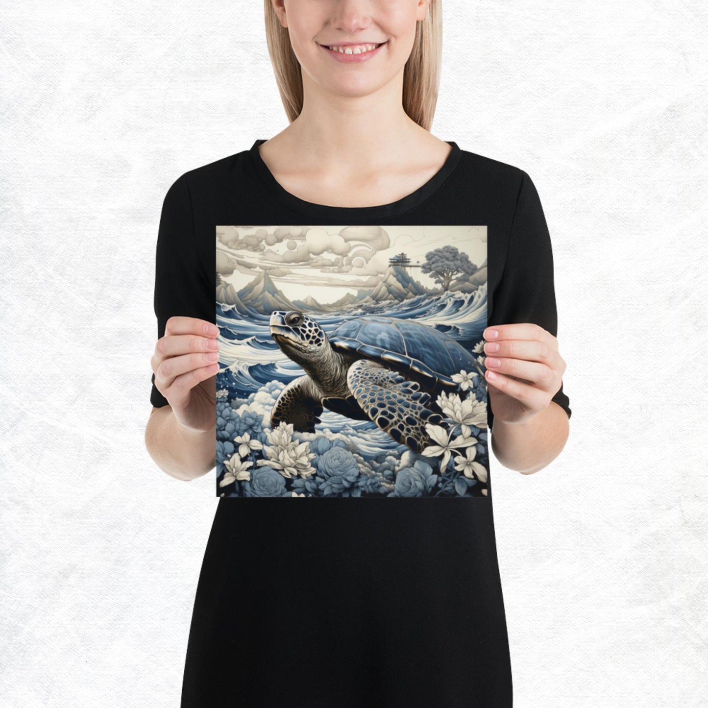 Ukiyo-e Turtle Paper Poster