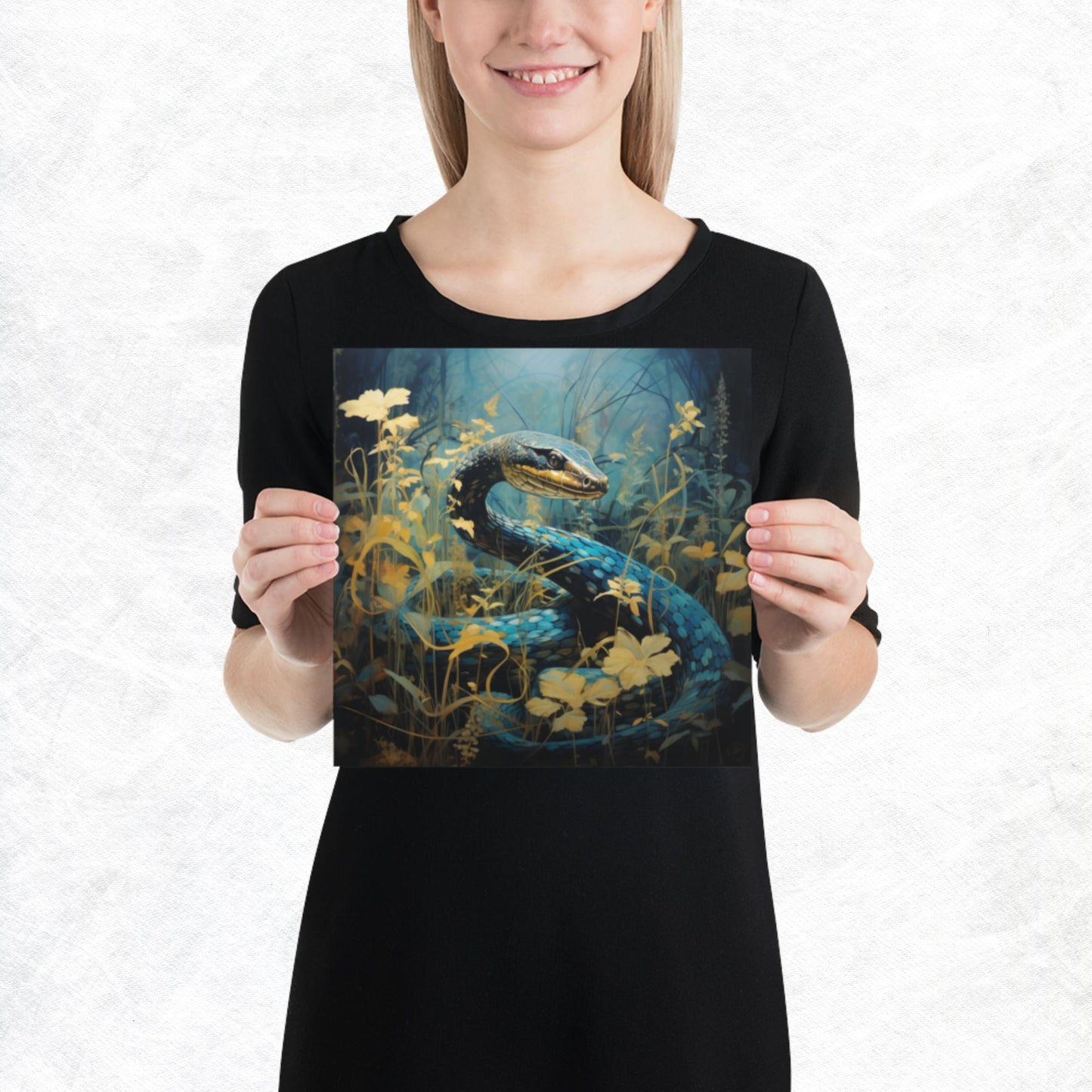 Dark Turquoise Snake Paper Poster