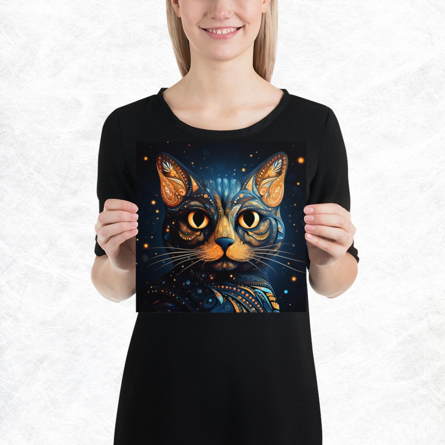 Dot Art Cat Paper Poster