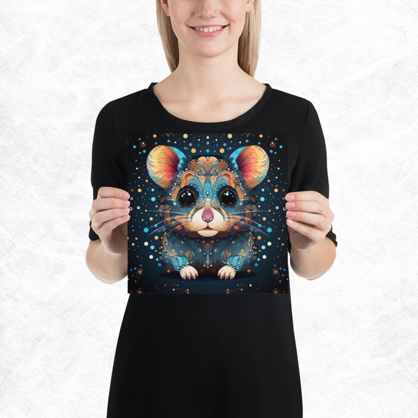 Dot Art Hamster Paper Poster