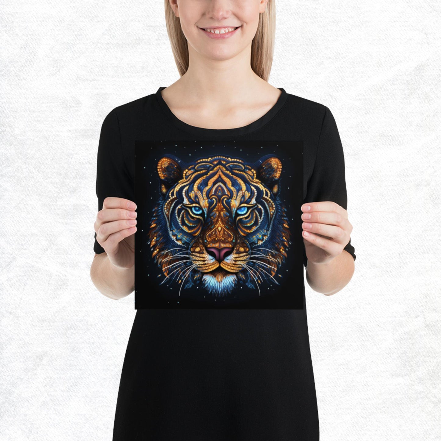 Dot Art Tiger Paper Poster