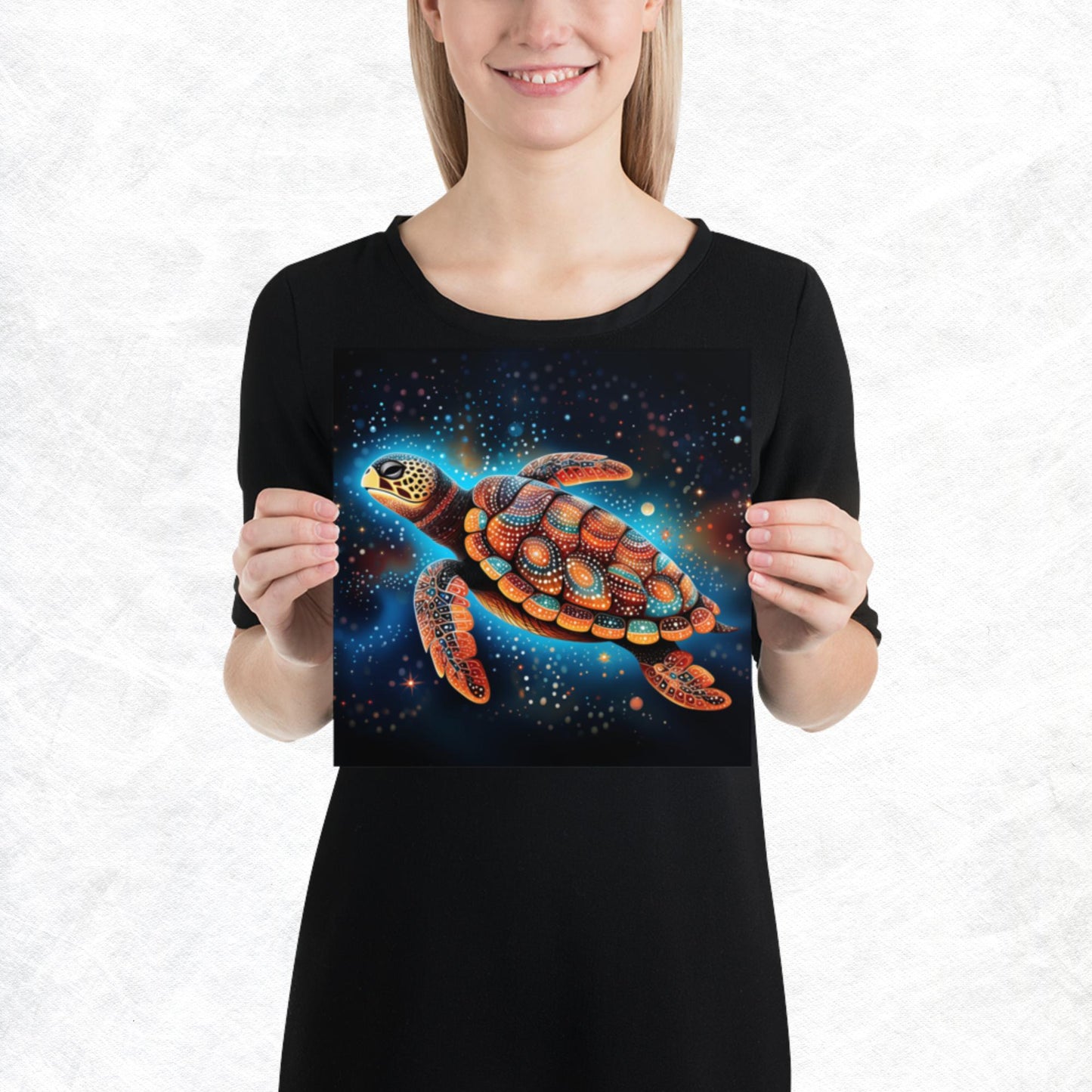 Dot Art Turtle Paper Poster