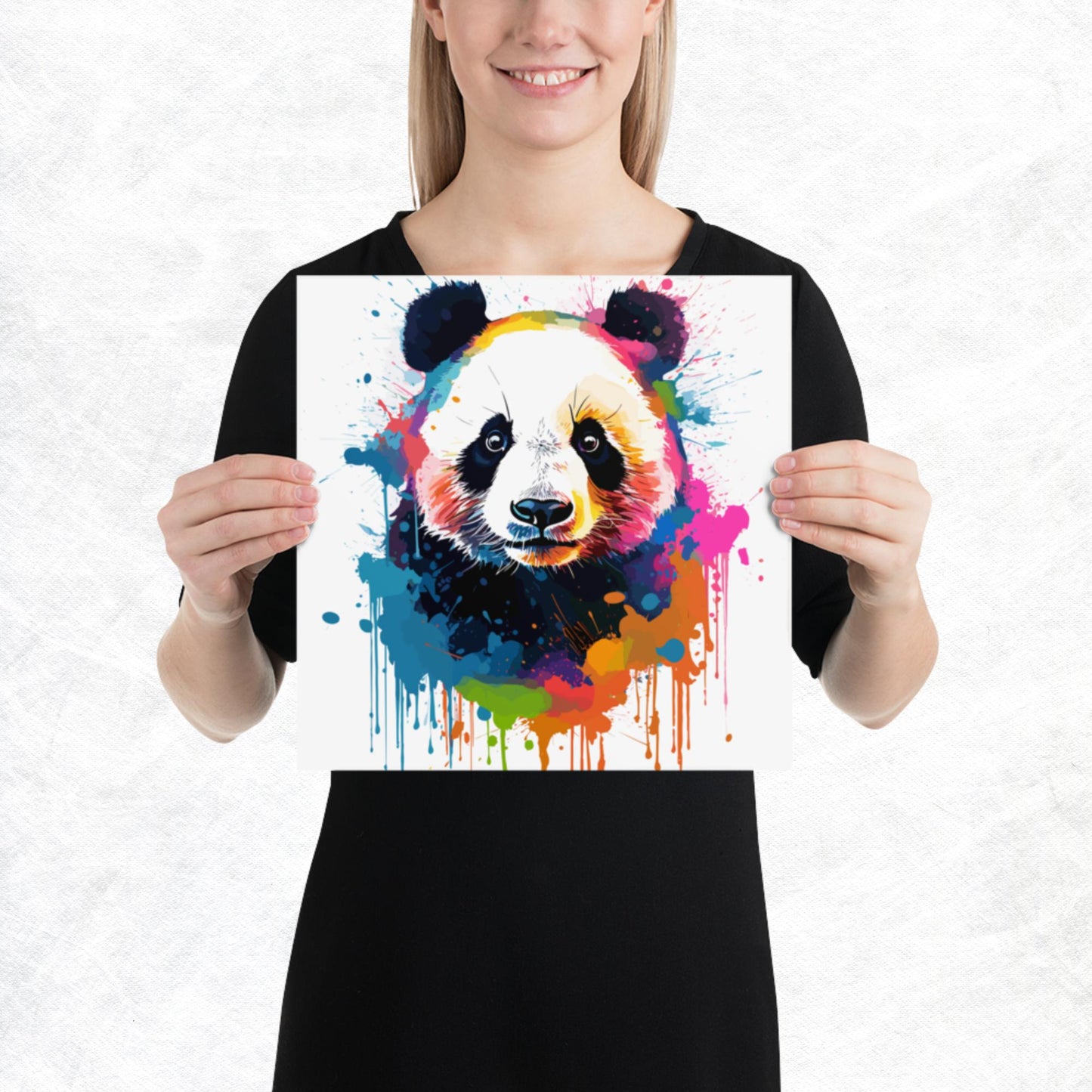 Rainbow Paint Panda Paper Poster