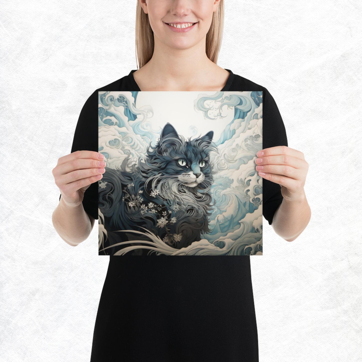 Ukiyo-e Cat Paper Poster