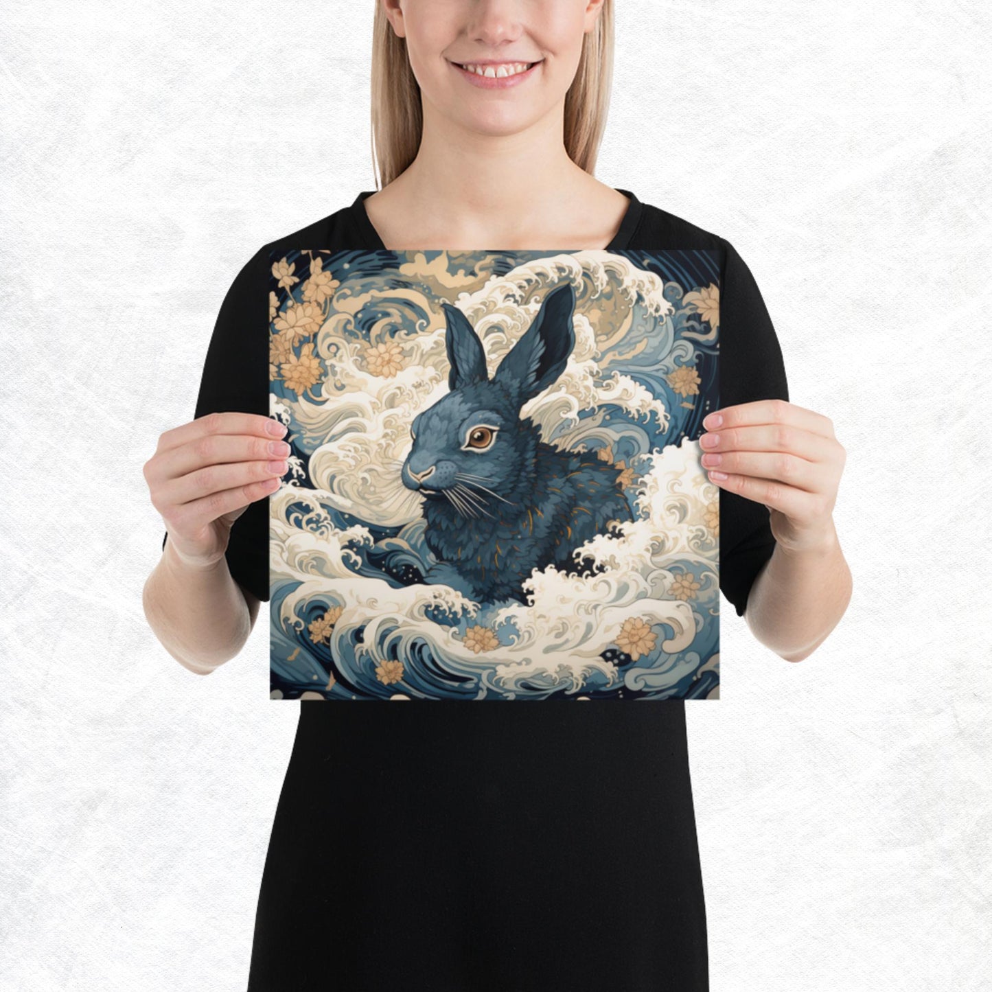 Ukiyo-e Rabbit Paper Poster