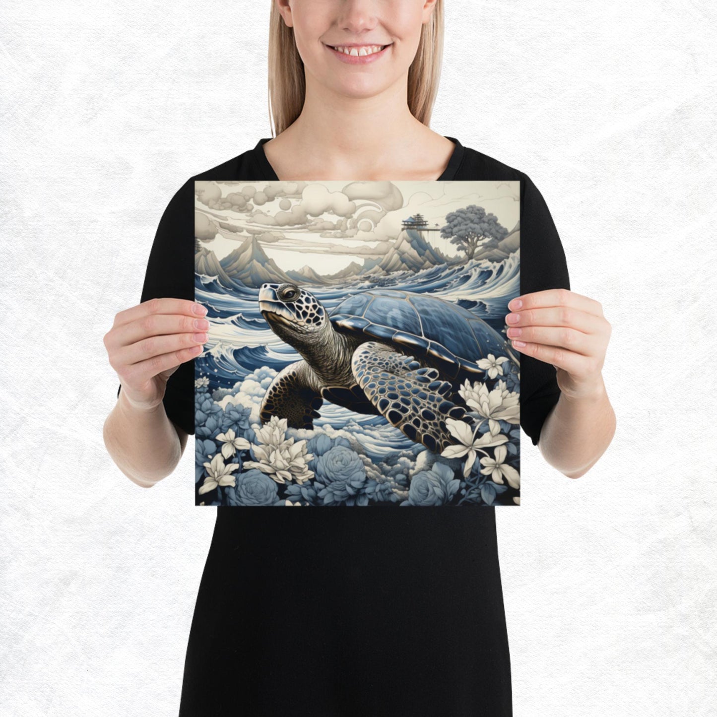 Ukiyo-e Turtle Paper Poster