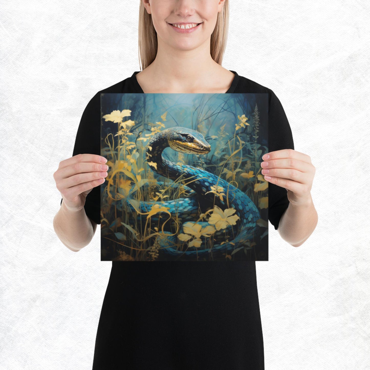 Dark Turquoise Snake Paper Poster