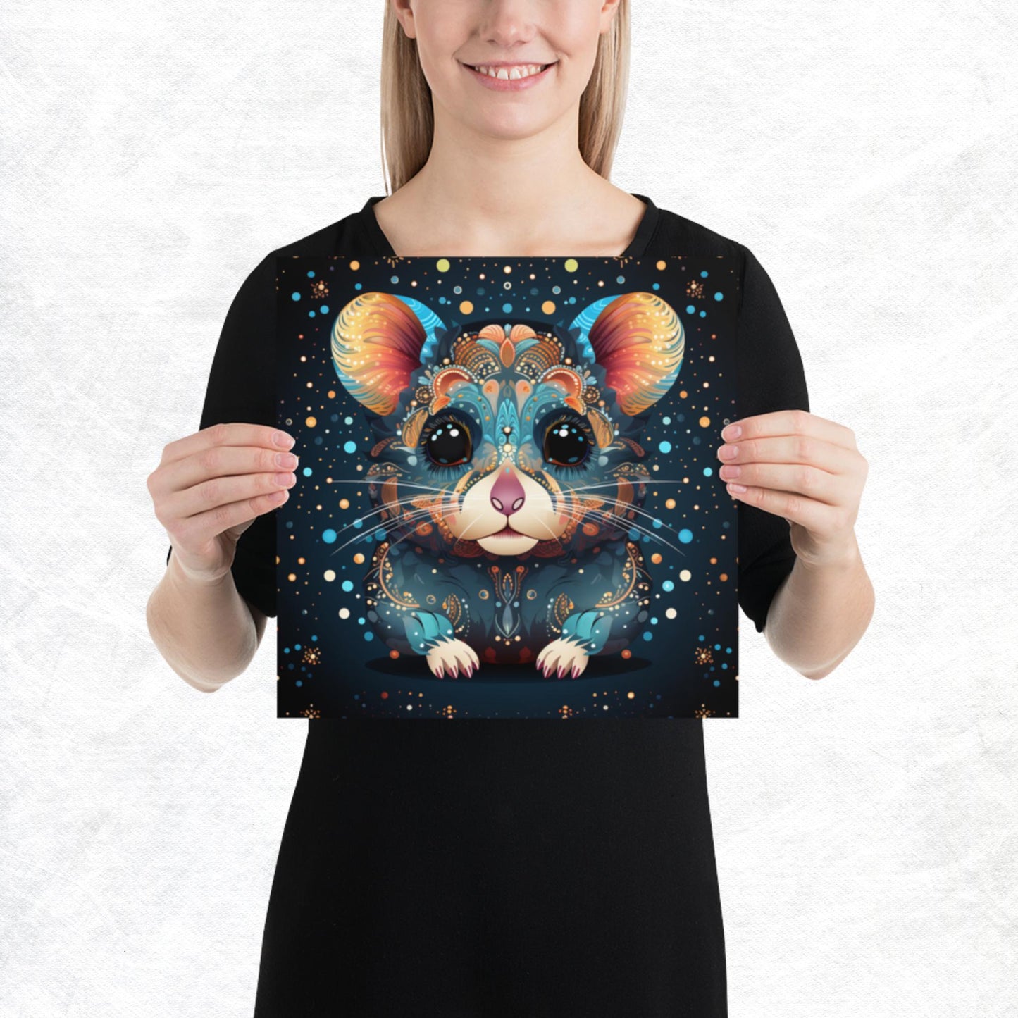 Dot Art Hamster Paper Poster