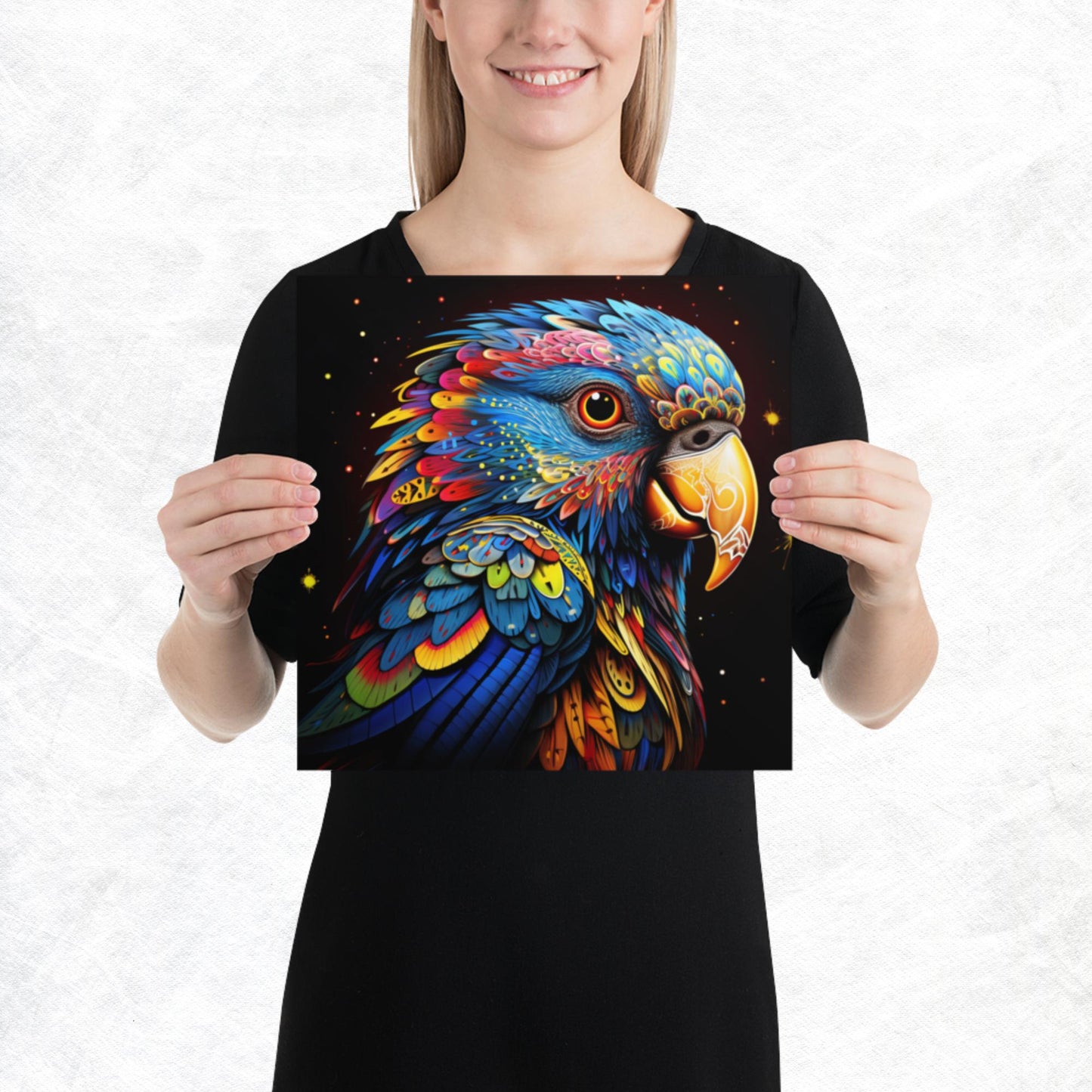 Dot Art Parrot Paper Poster