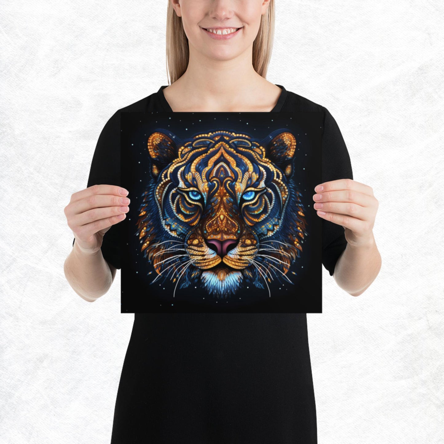 Dot Art Tiger Paper Poster