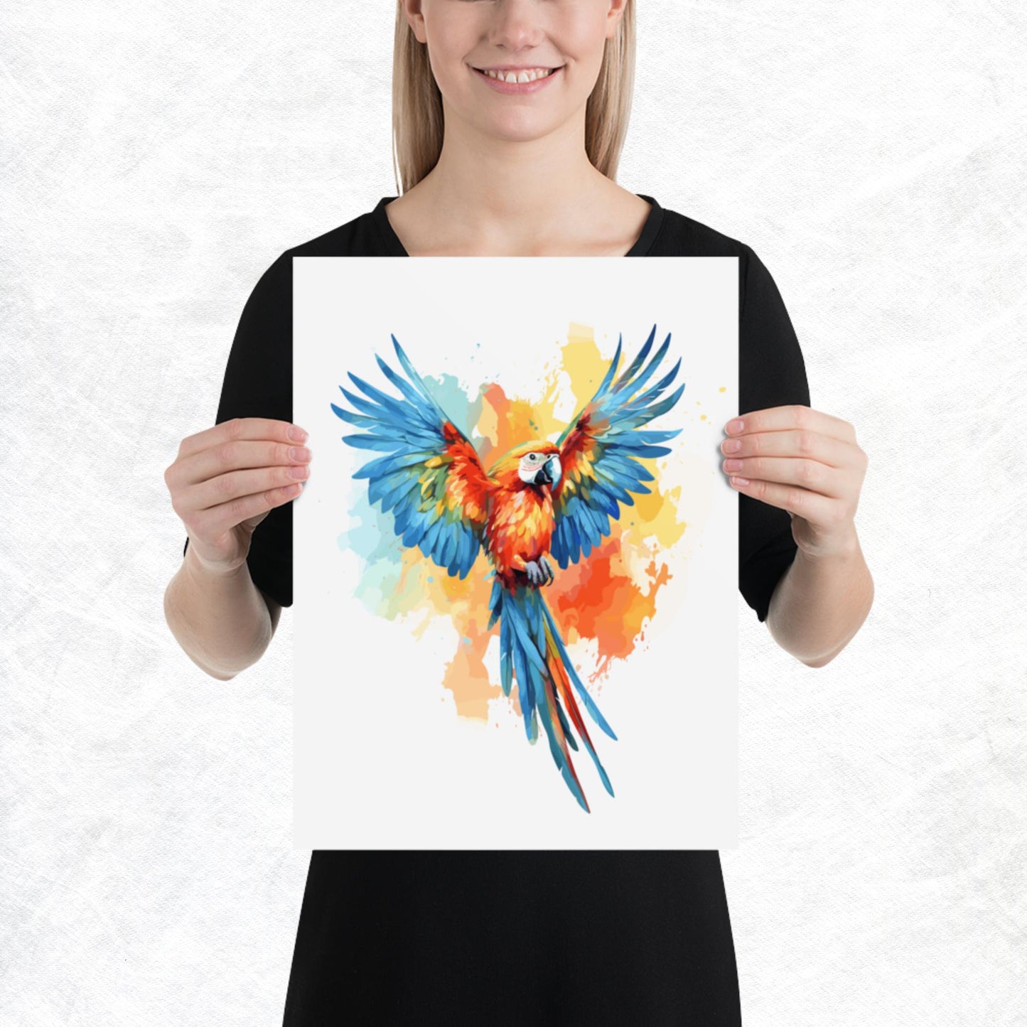 Rainbow Paint Parrot Paper Poster