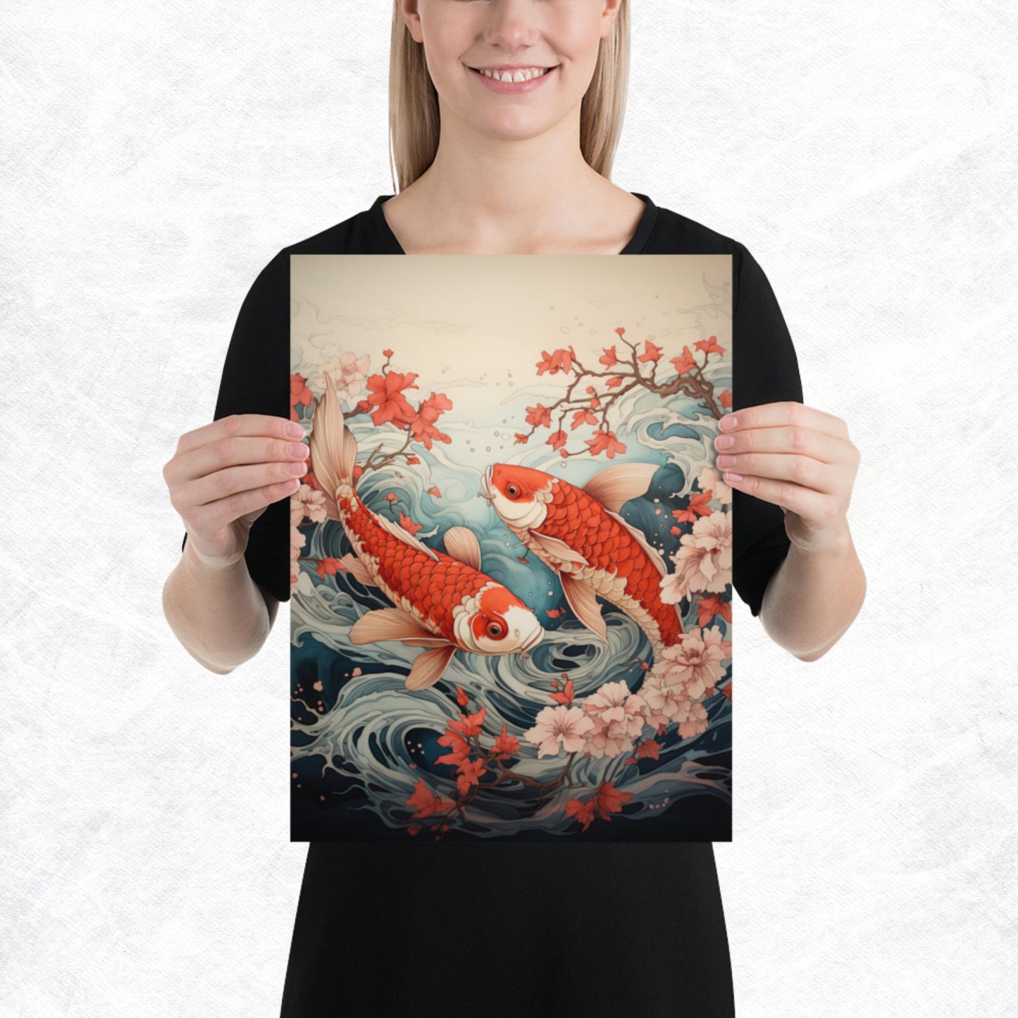 Ukiyo-e Koi Fish Paper Poster