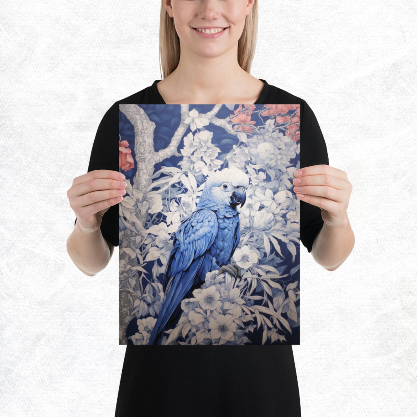 Ukiyo-e Parrot Paper Poster