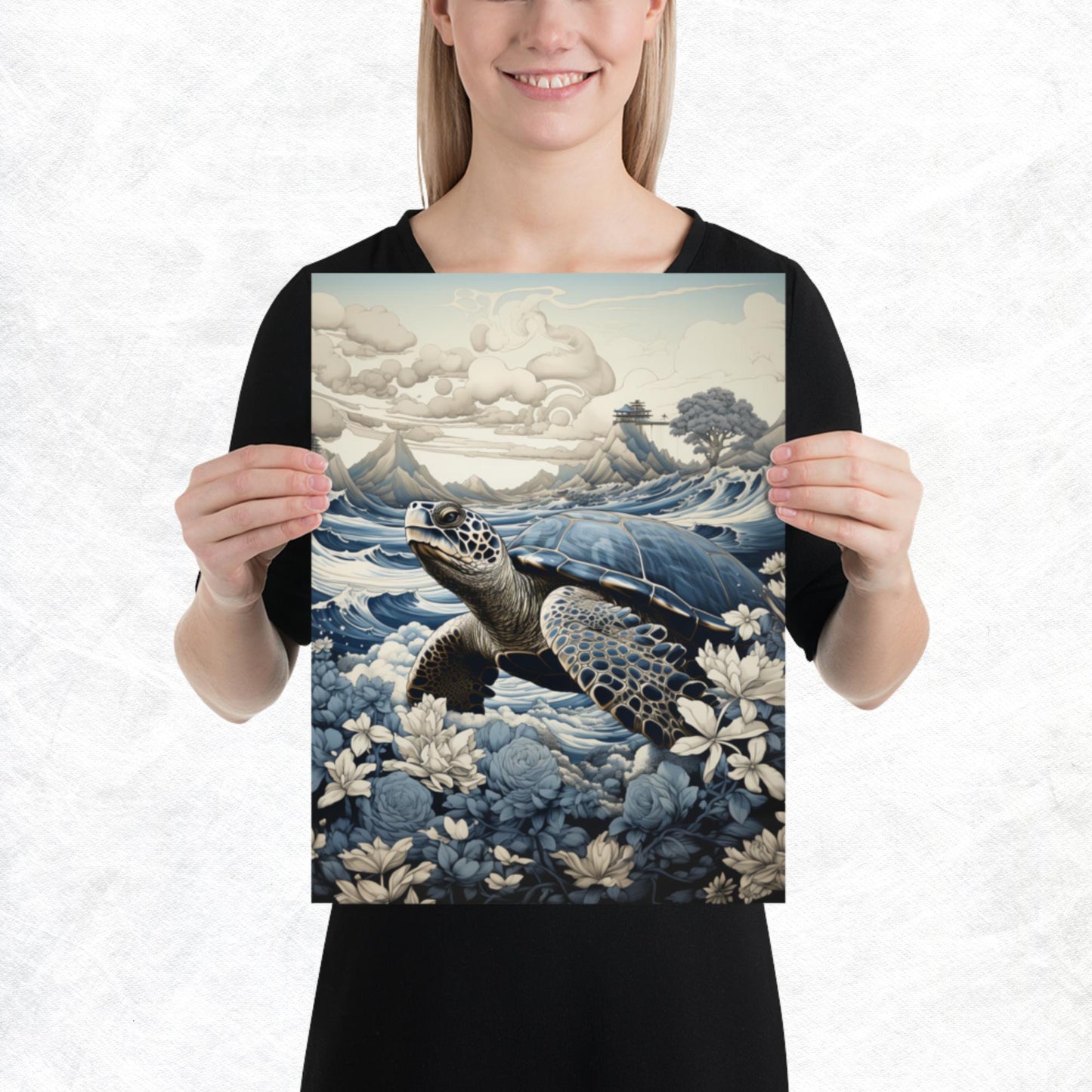Ukiyo-e Turtle Paper Poster