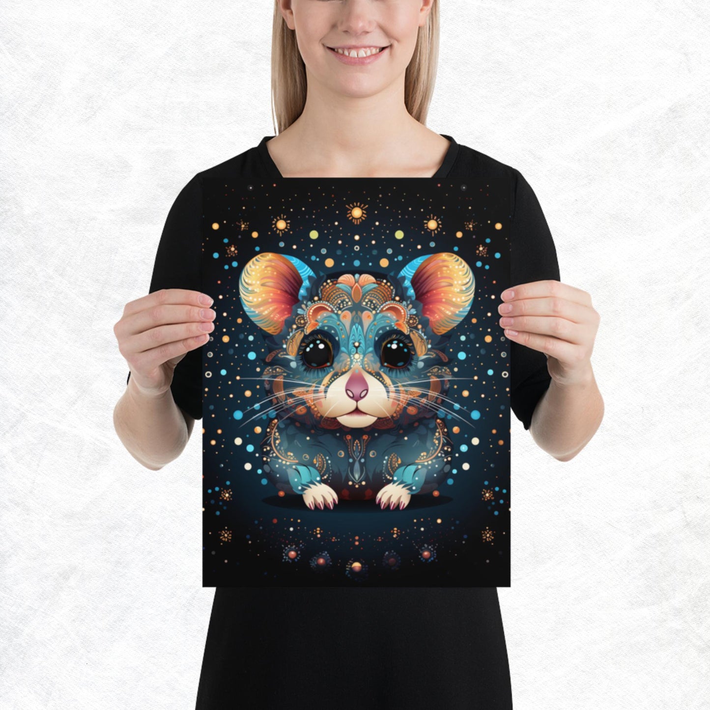 Dot Art Hamster Paper Poster