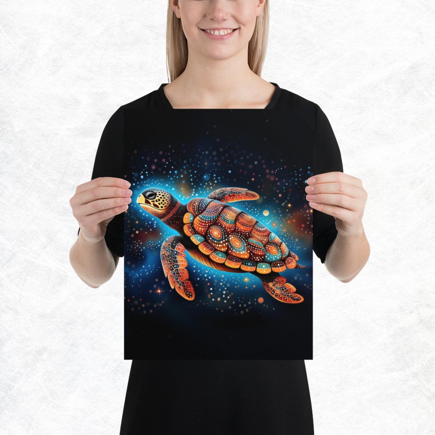 Dot Art Turtle Paper Poster