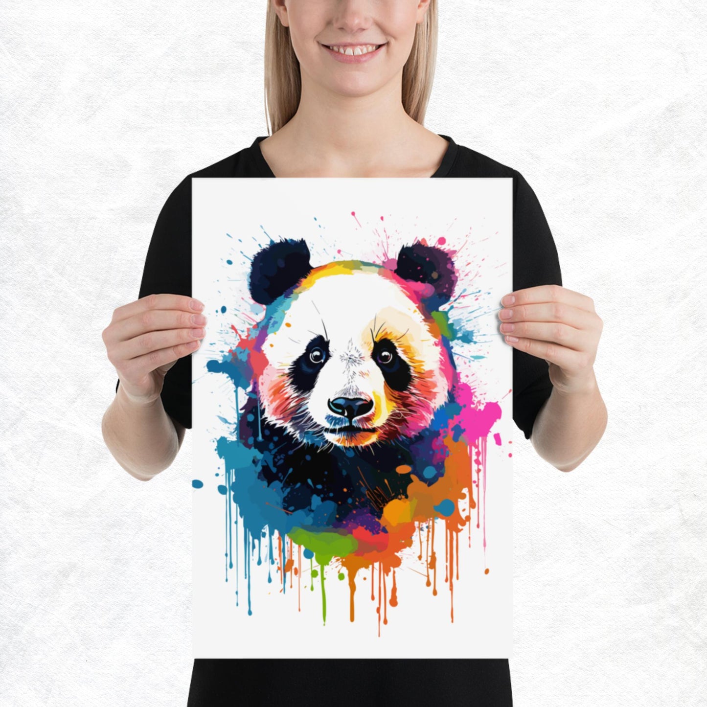 Rainbow Paint Panda Paper Poster