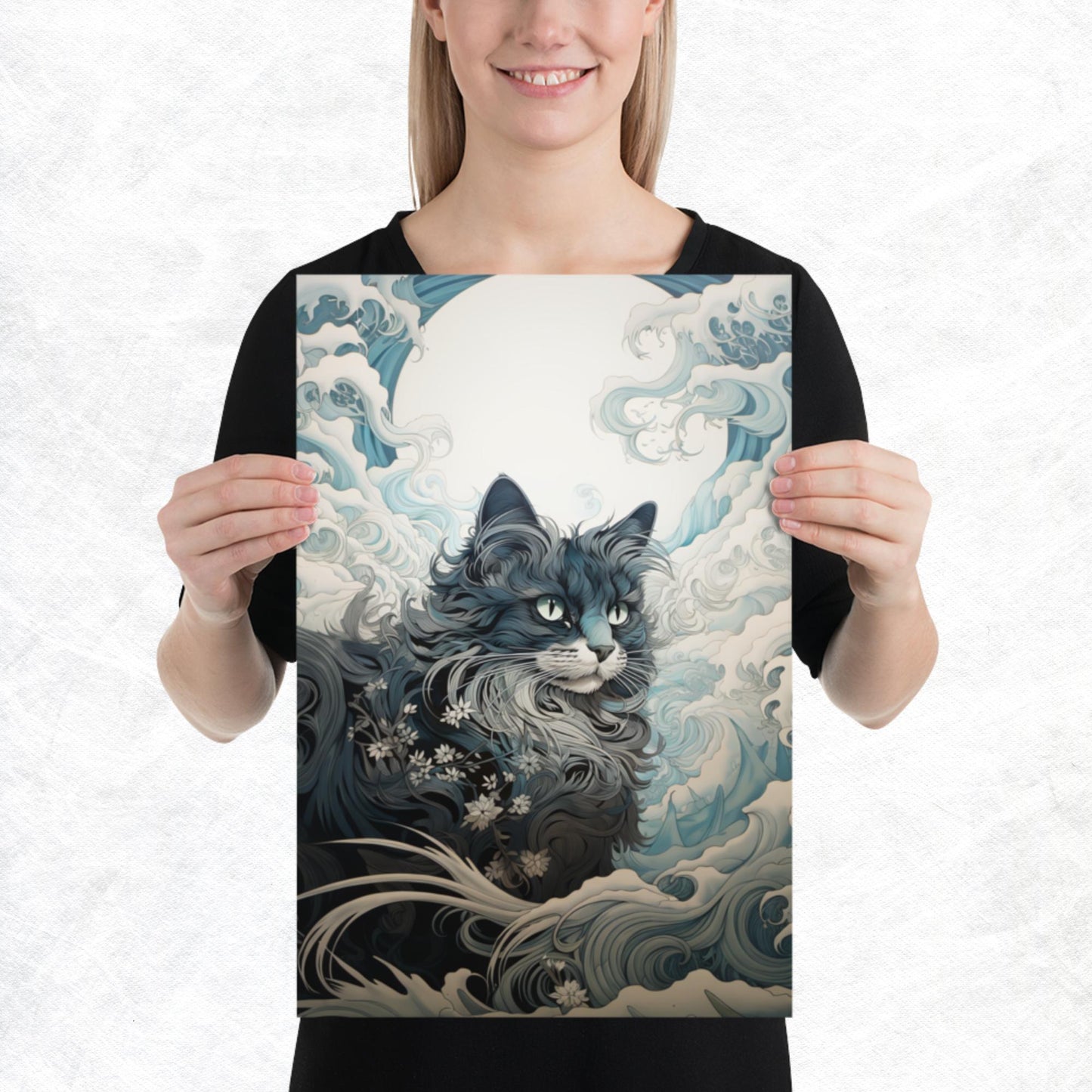 Ukiyo-e Cat Paper Poster