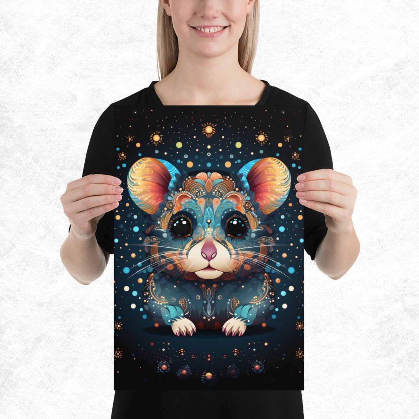 Dot Art Hamster Paper Poster