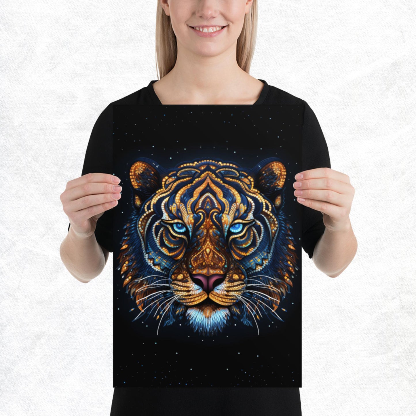 Dot Art Tiger Paper Poster