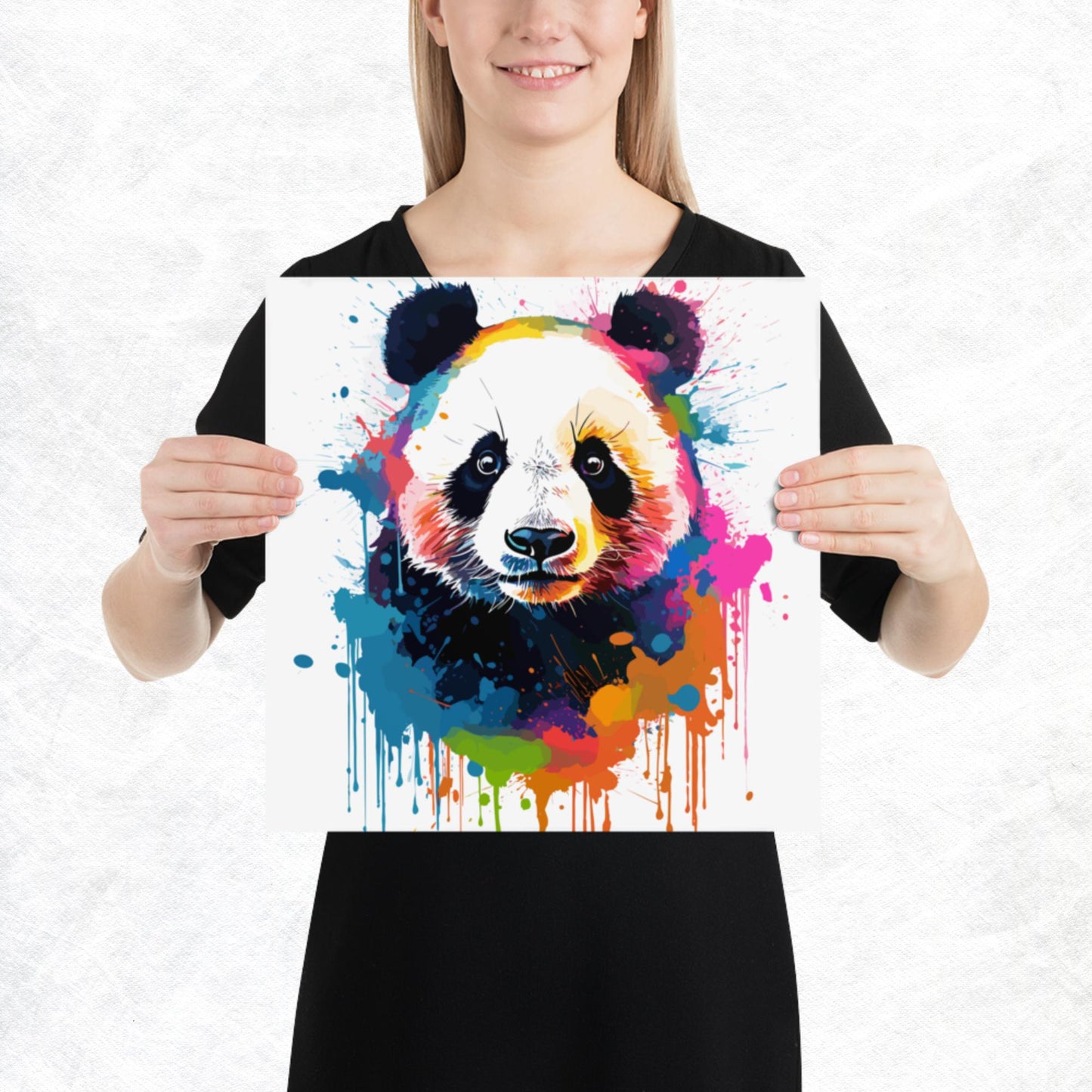 Rainbow Paint Panda Paper Poster