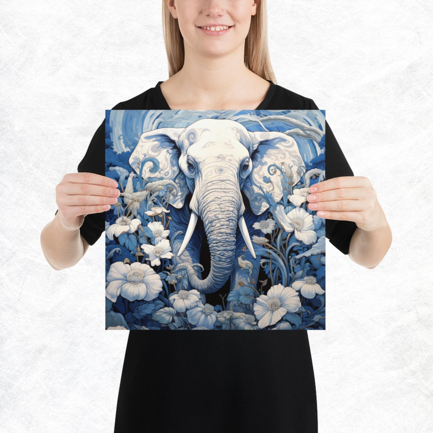 Ukiyo-e Elephant Paper Poster