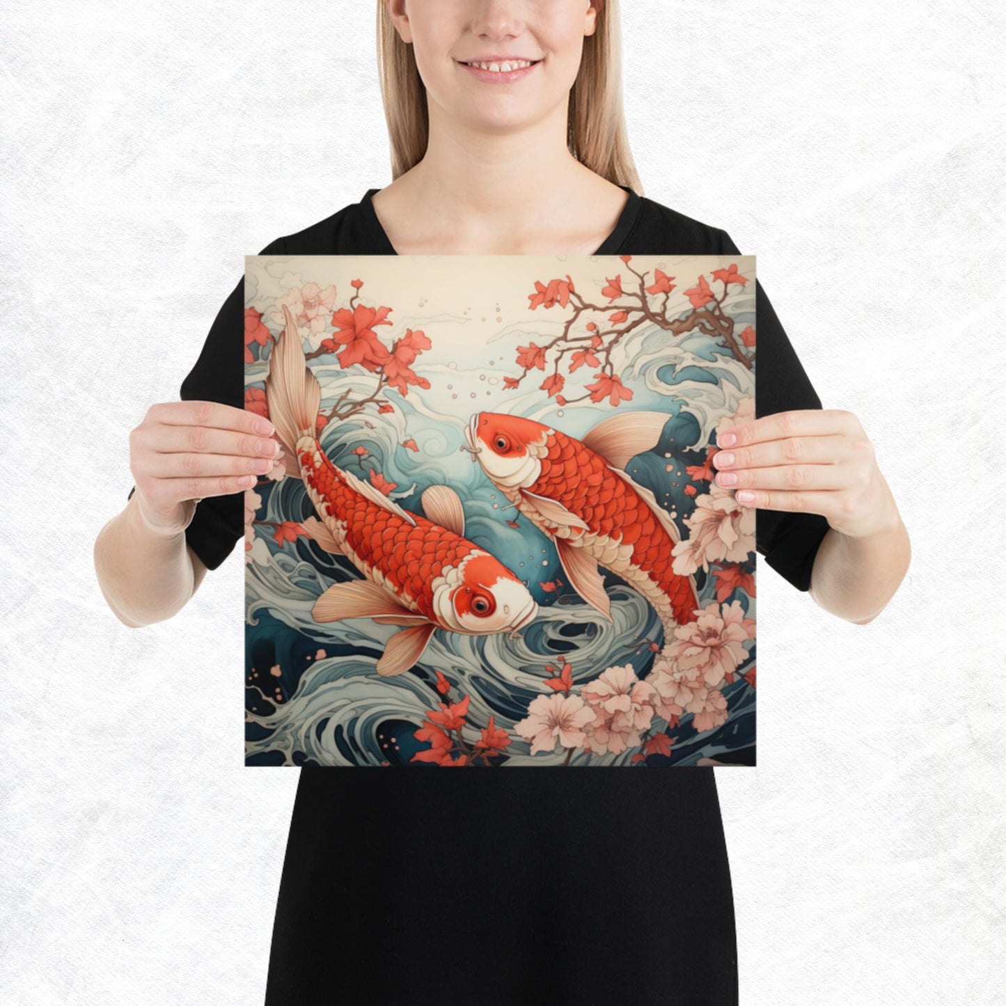 Ukiyo-e Koi Fish Paper Poster