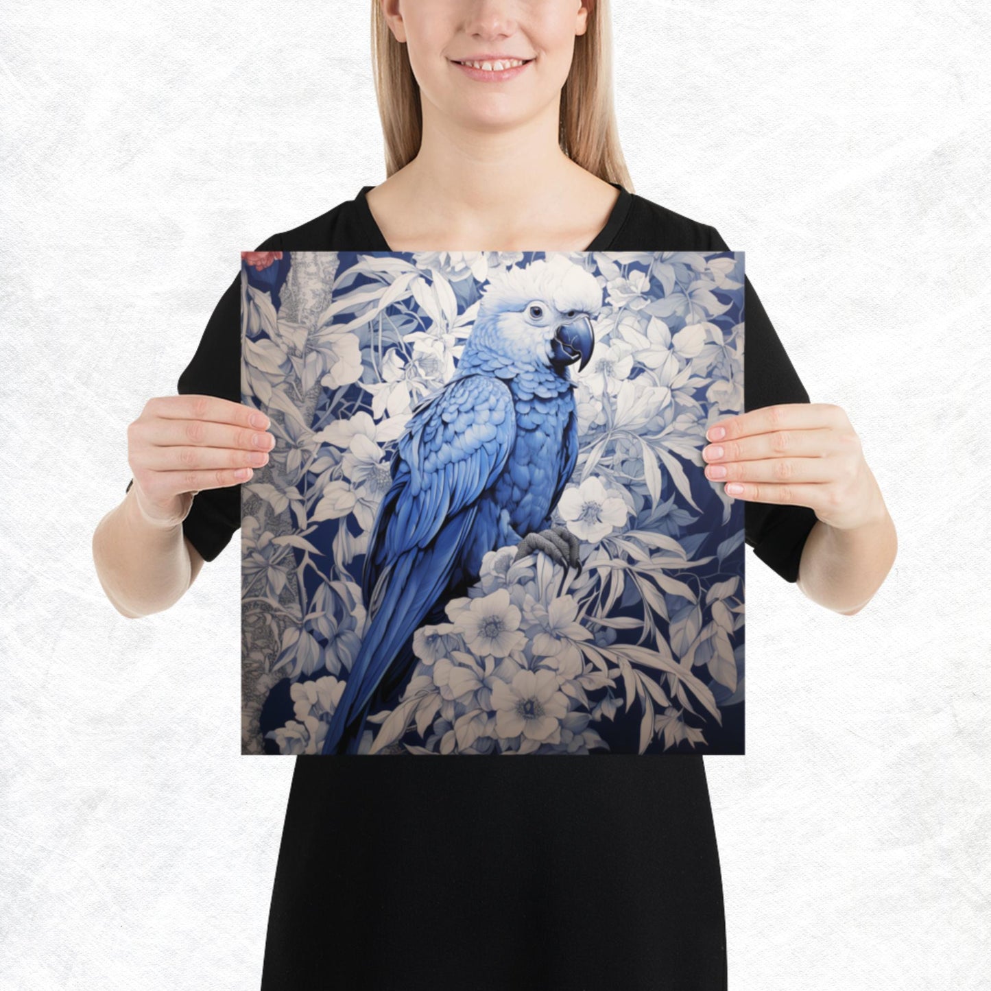 Ukiyo-e Parrot Paper Poster