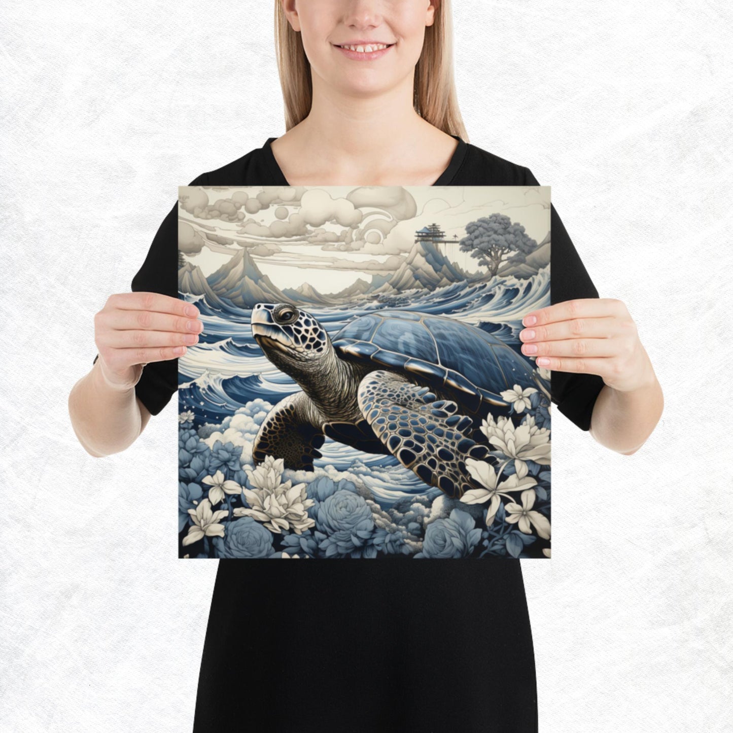 Ukiyo-e Turtle Paper Poster